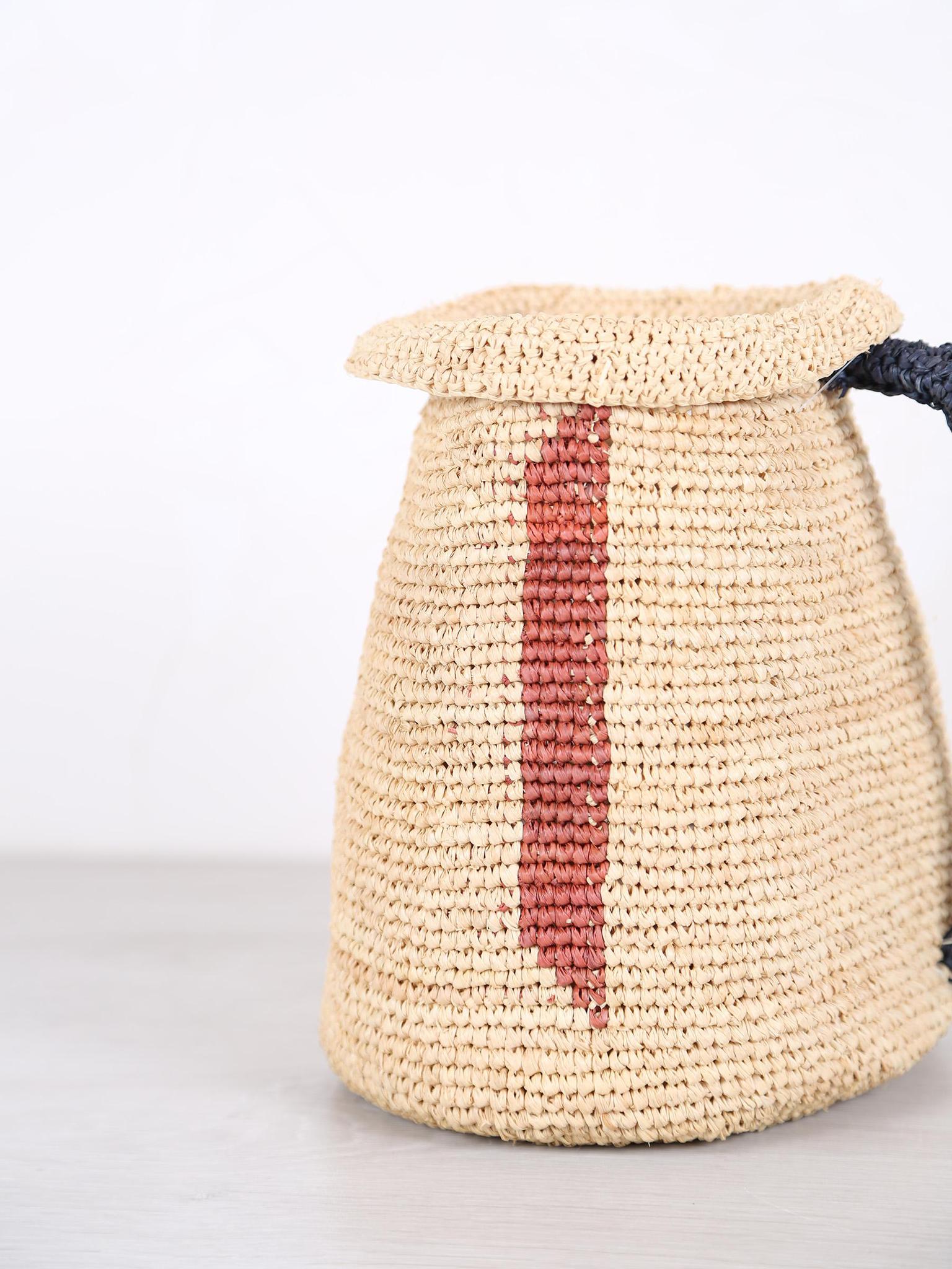 Woven Vase/Jug - Black, Rust