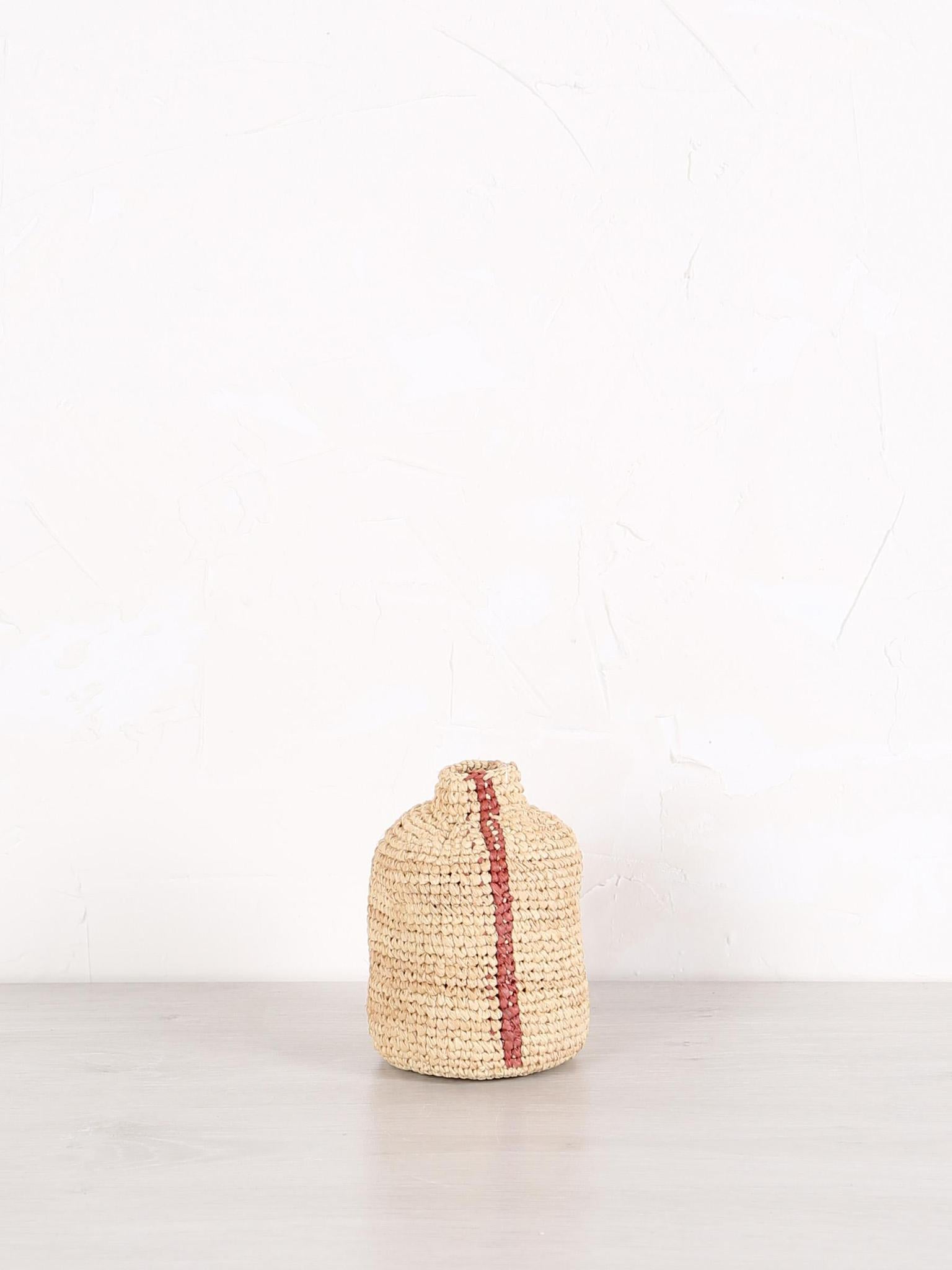 Small Woven Vertical Striped Bud/Bottle Vase