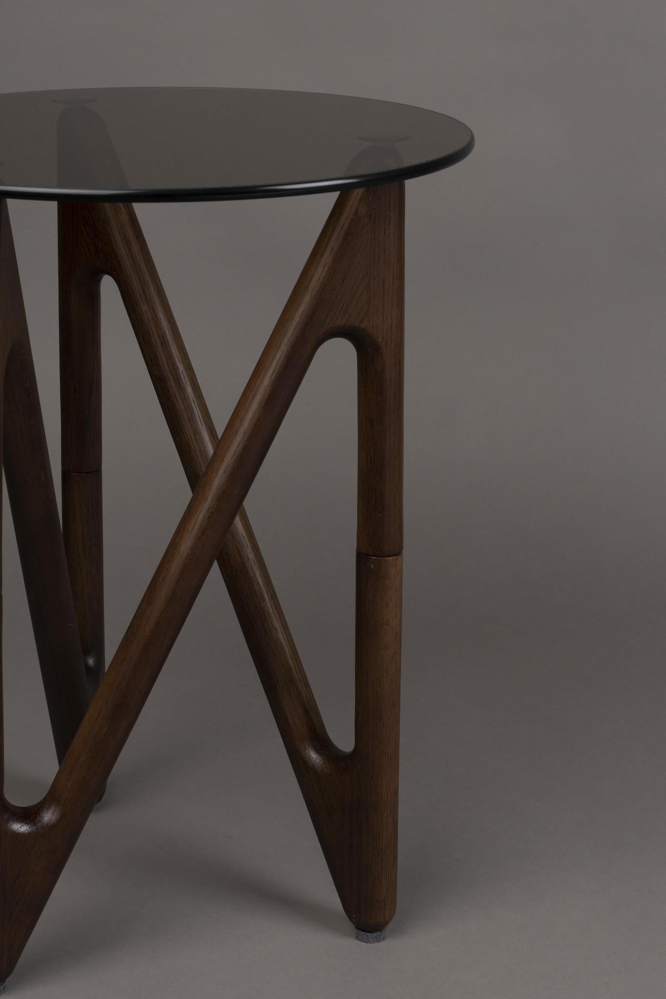 Naia Oak & Glass Side Table
