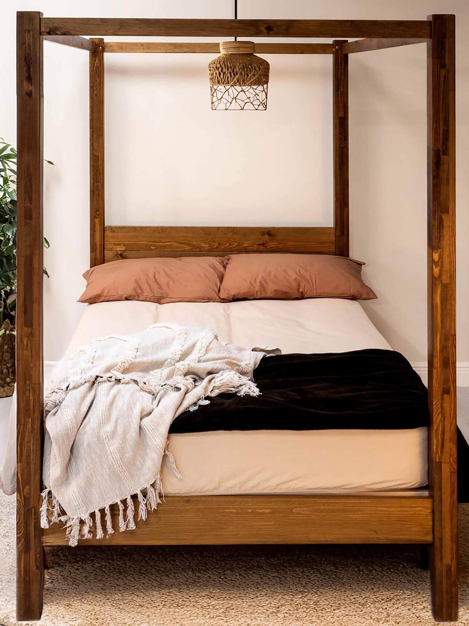 Model 06 - Four Poster Wooden Bed - Colours And Options available