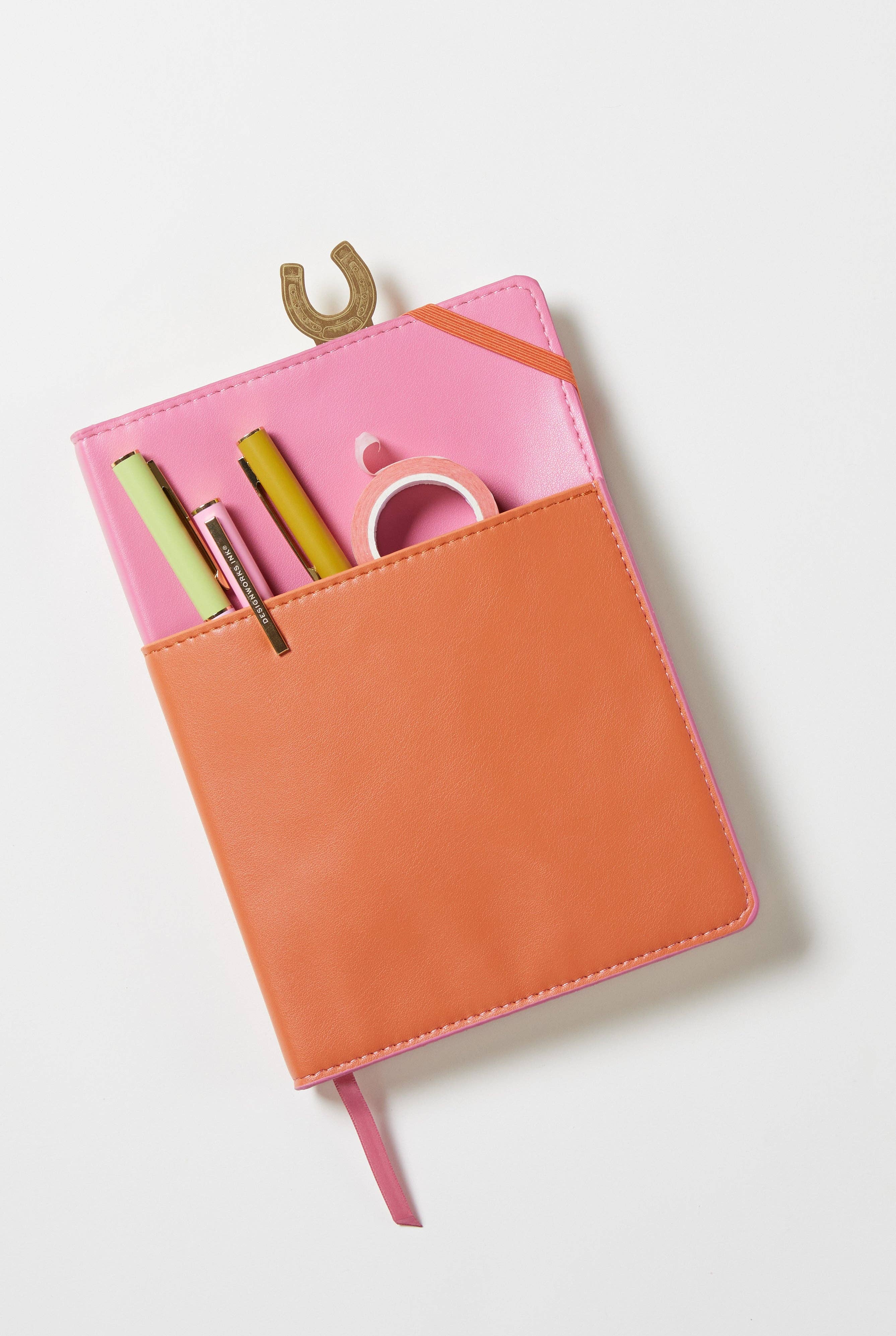 Designworks Ink Vegan Leather Pocket Journal - Pink & Chili