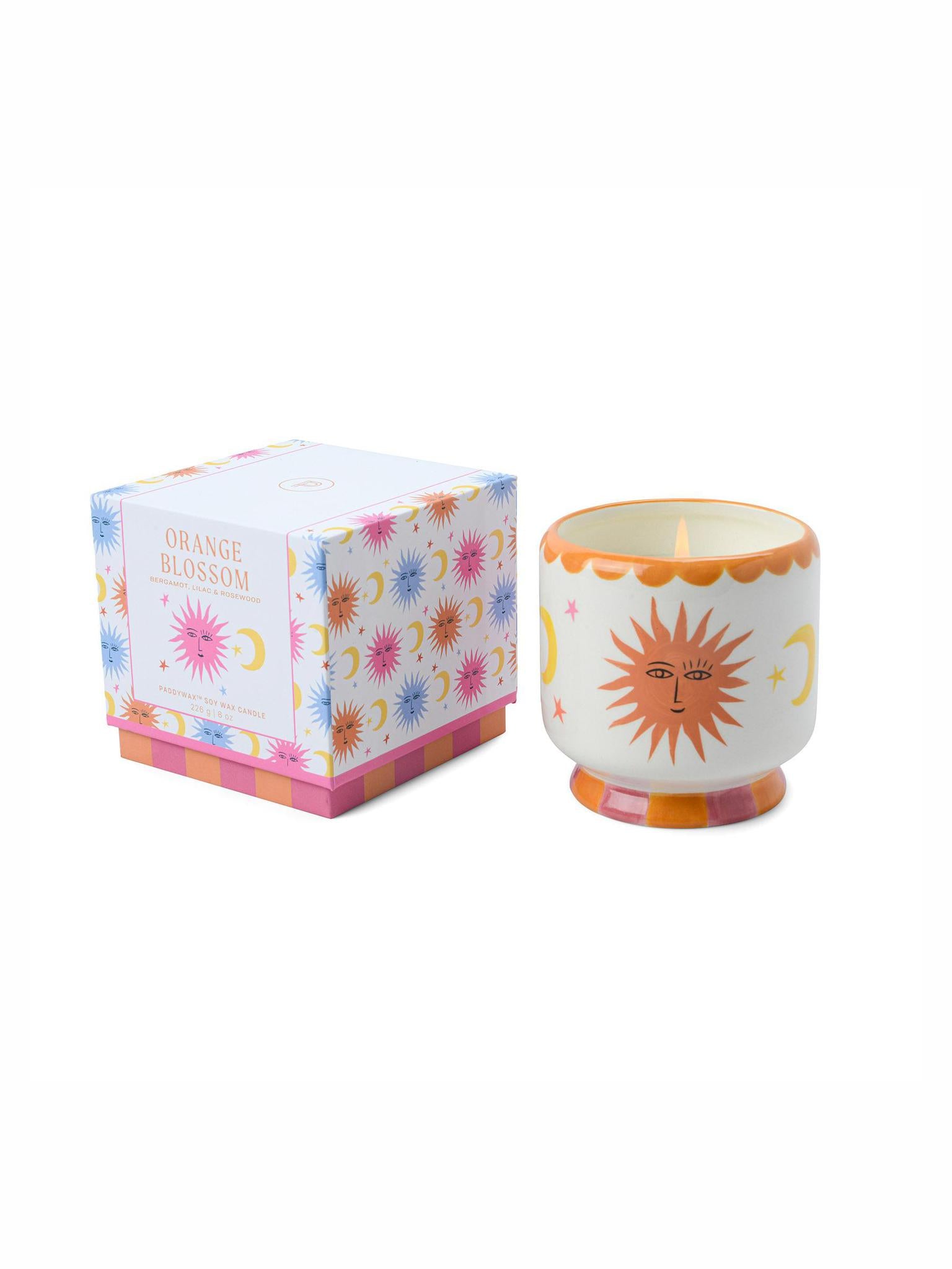 Adopo 8 oz./226g Sun Ceramic - Orange Blossom Boxed Candle