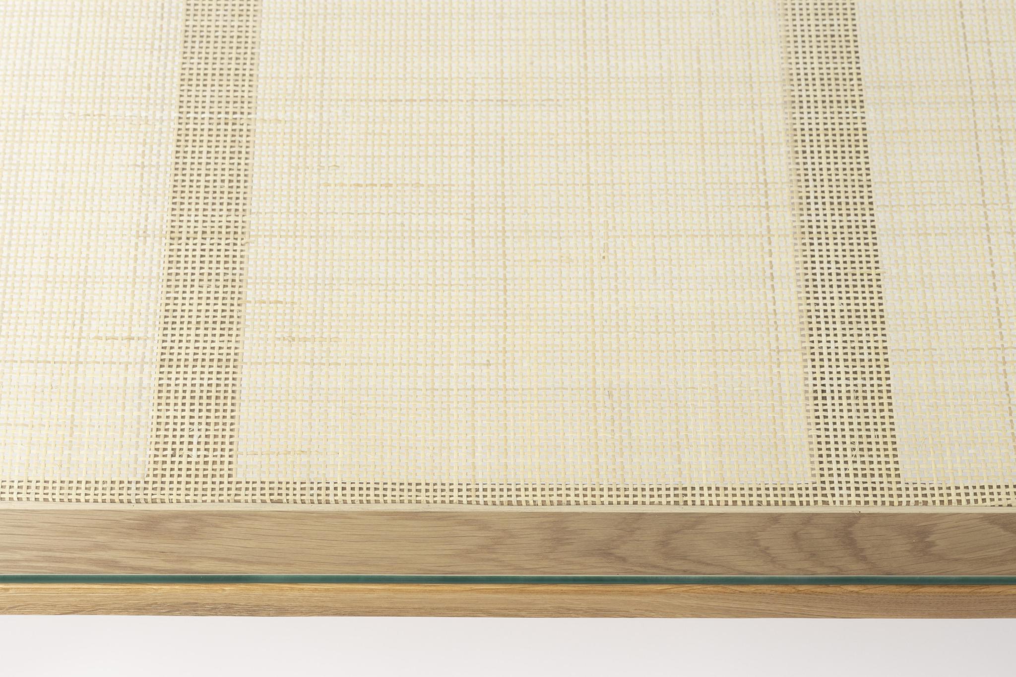 Haru Cane, Oak Wood & Glass Coffee Table - 2 Sizes Available