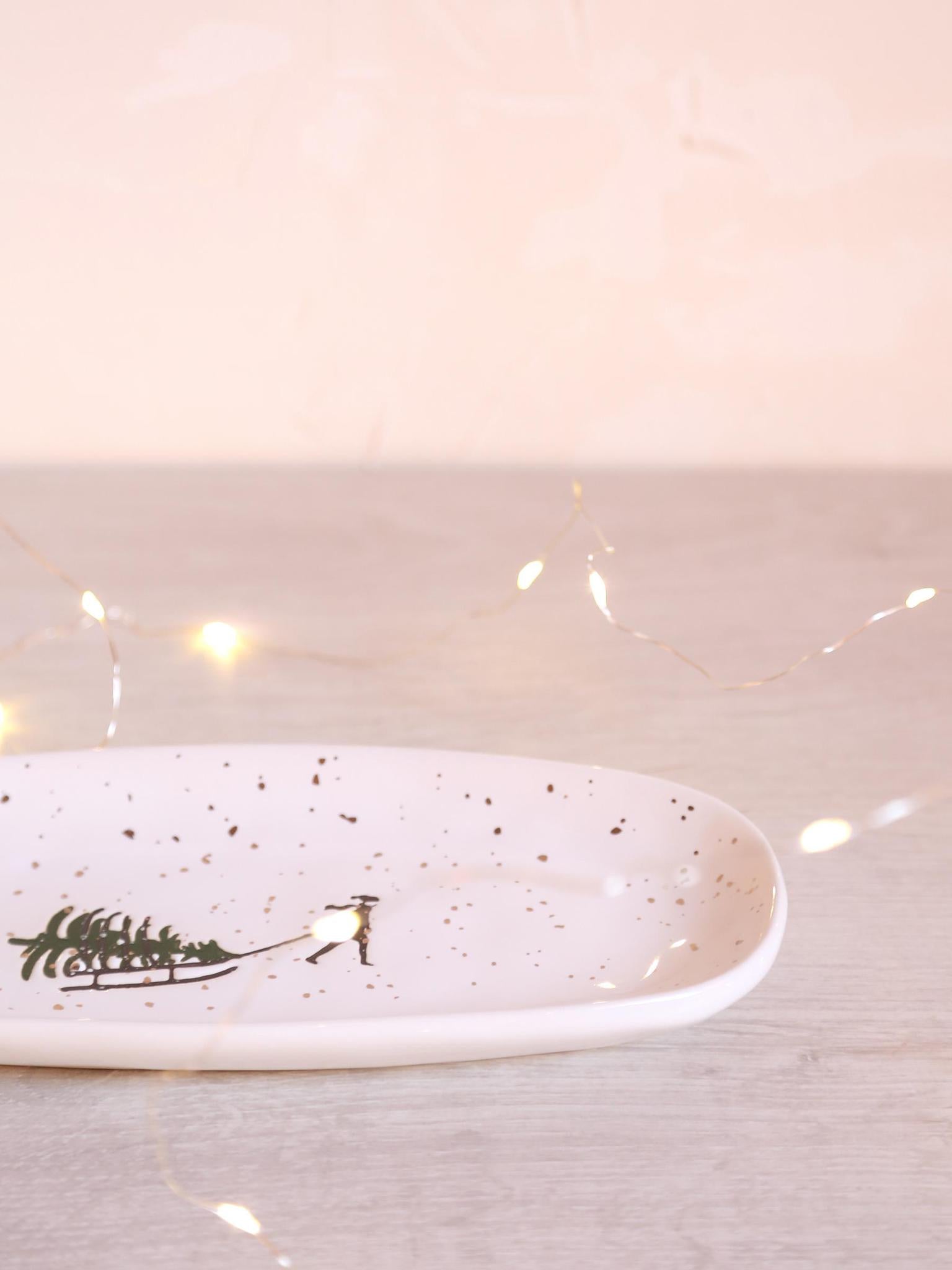 Ceramic Platter - Sledging Illustration
