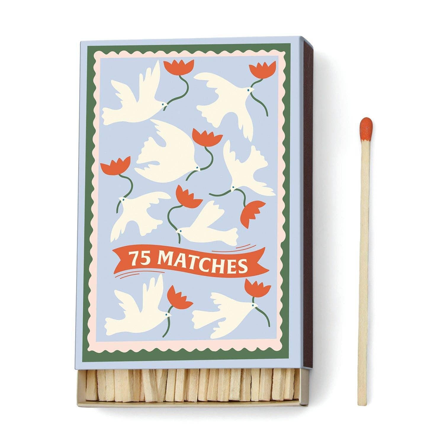 Adopo Boxed Matches "Flower & Dove" - 75 matches