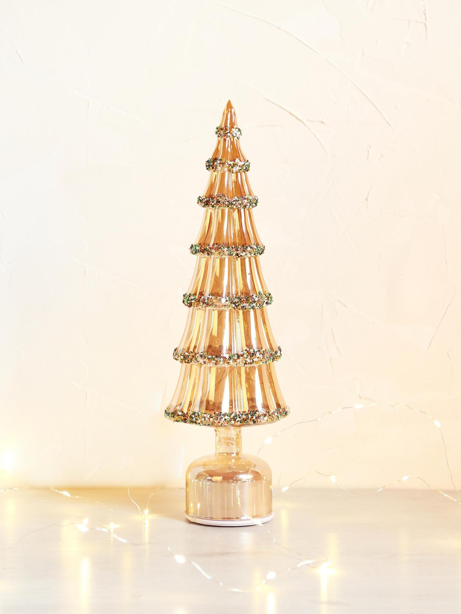 Amber decorative rotating tree