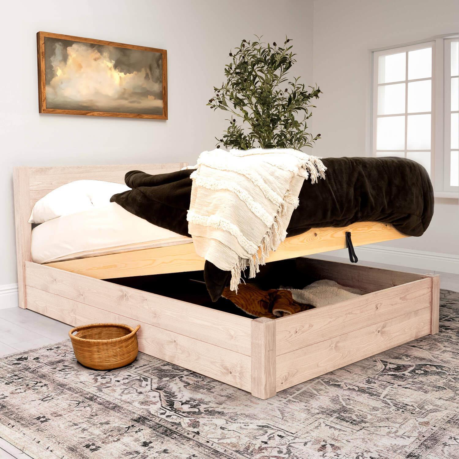 Model 05 - Handmade Wooden Ottoman Bed - Colour And Size Options available