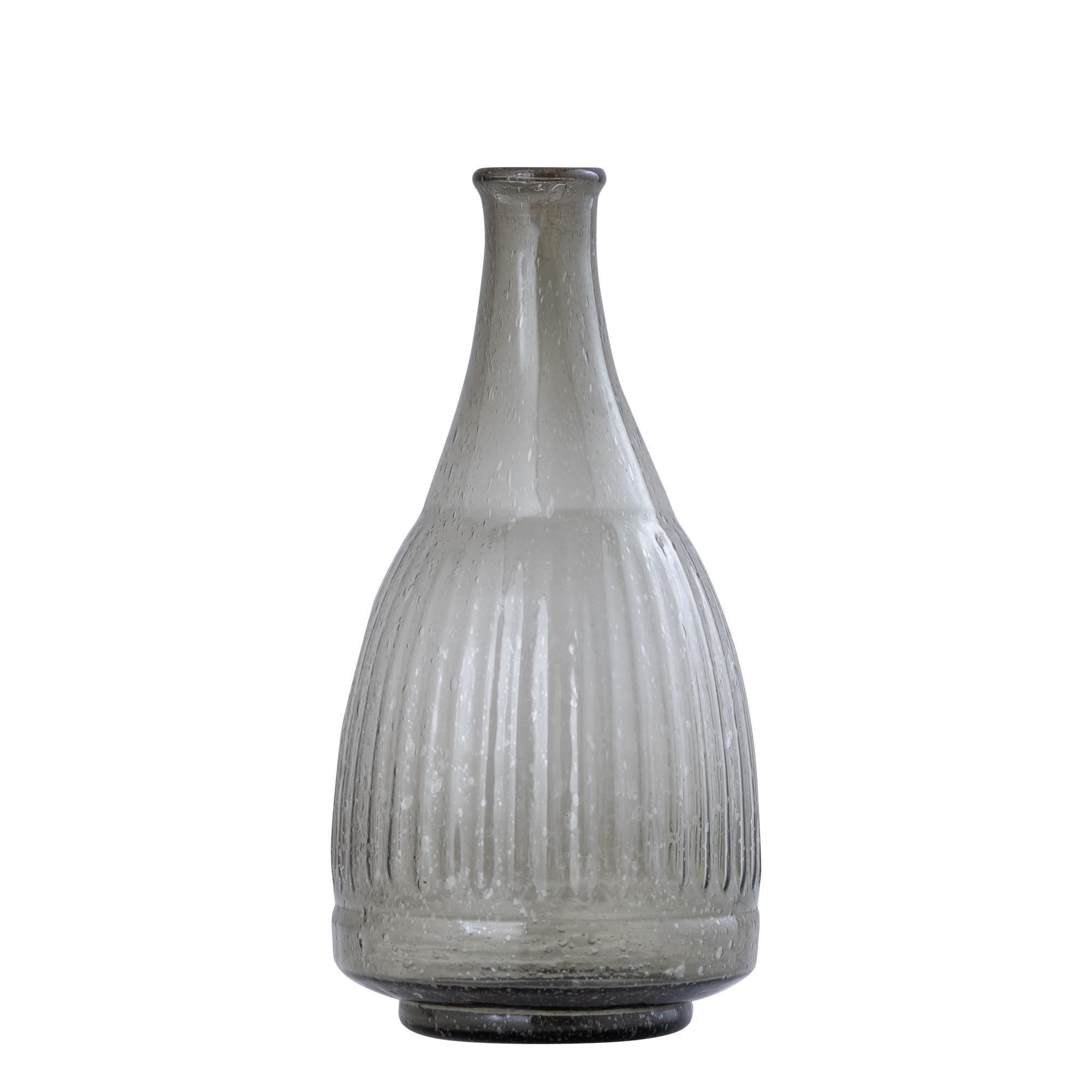 Fann Recycled Grey Glass Vase - 3 Shapes Available