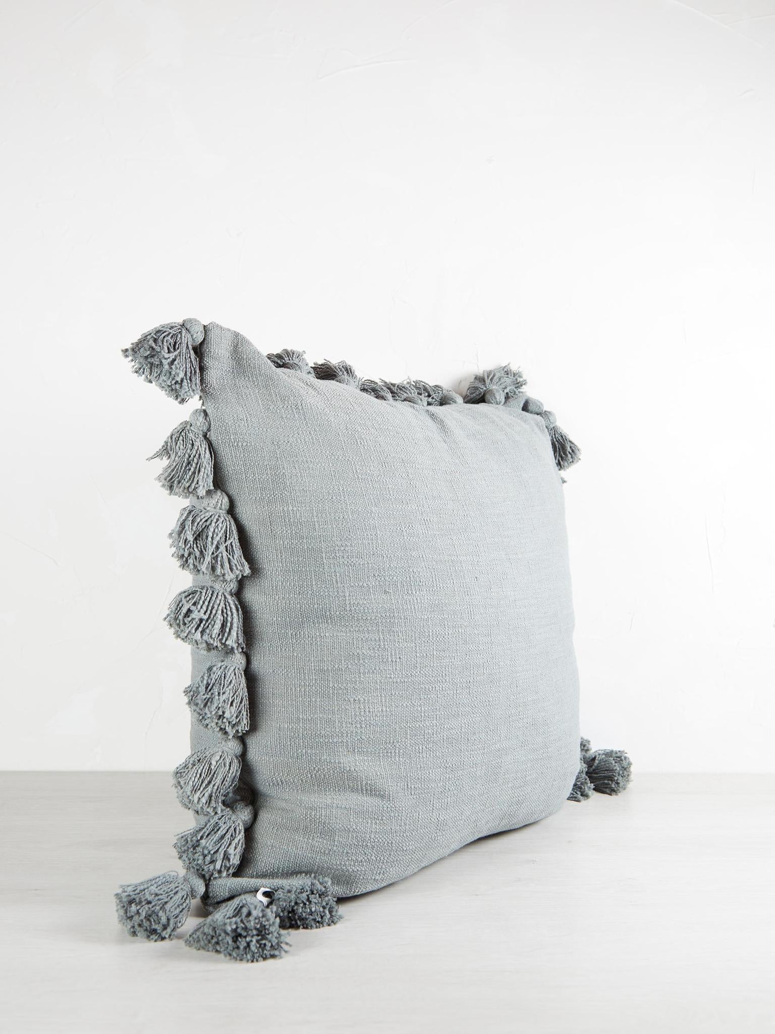 Emerald Cushion With Tassels