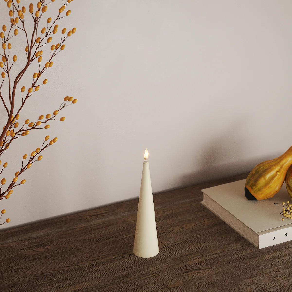 Cone Shaped LED Candle- Size And Colour Options Available