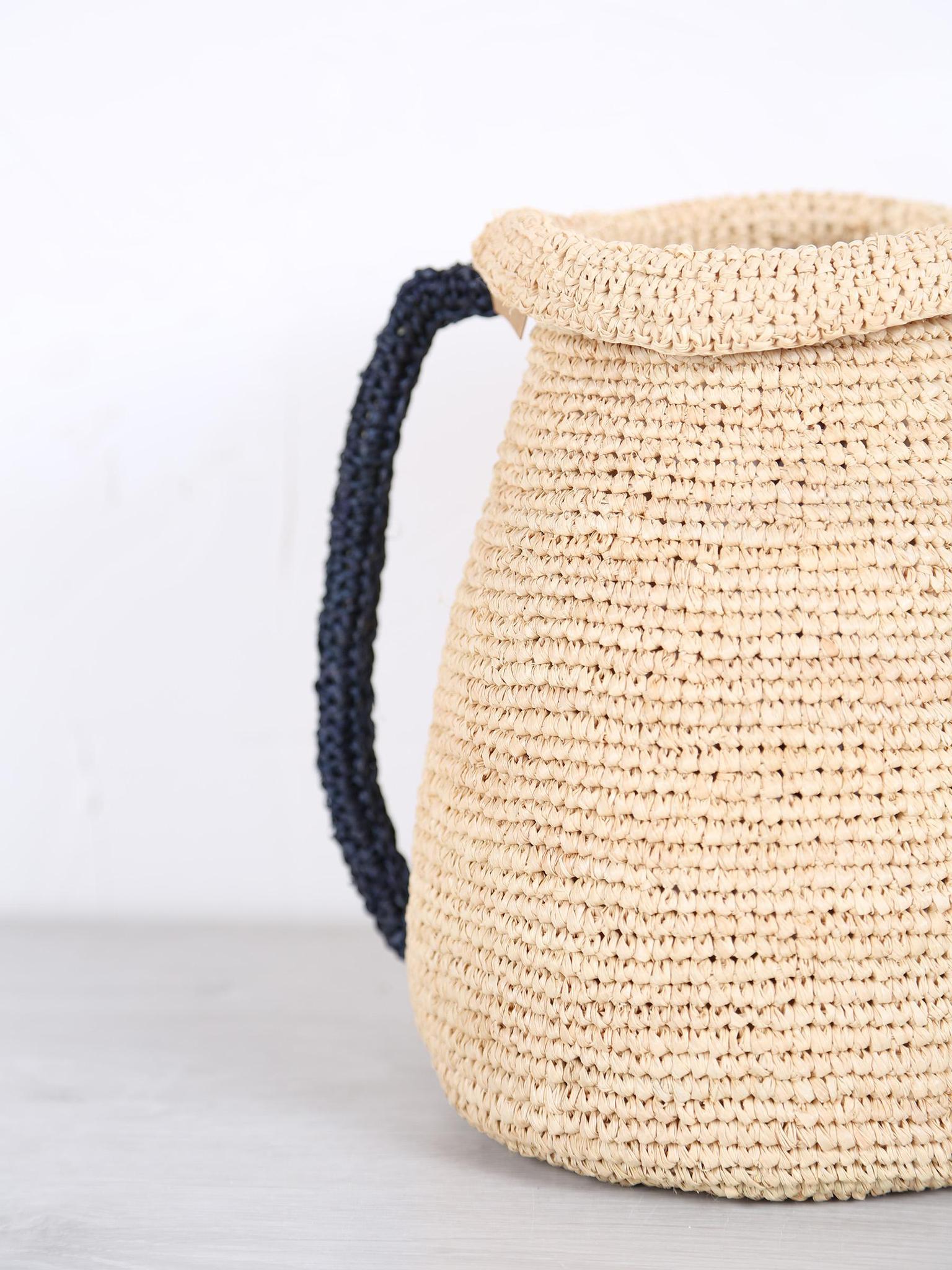 Woven Vase/Jug - Black, Rust