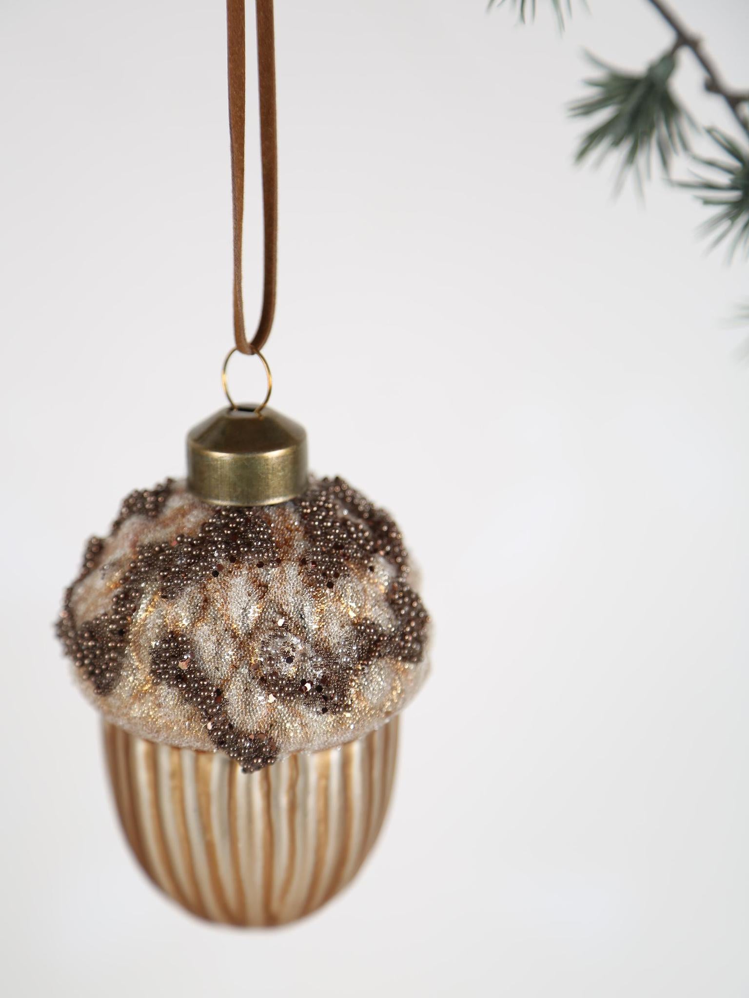 Autumns Gold glass acorn Ornament