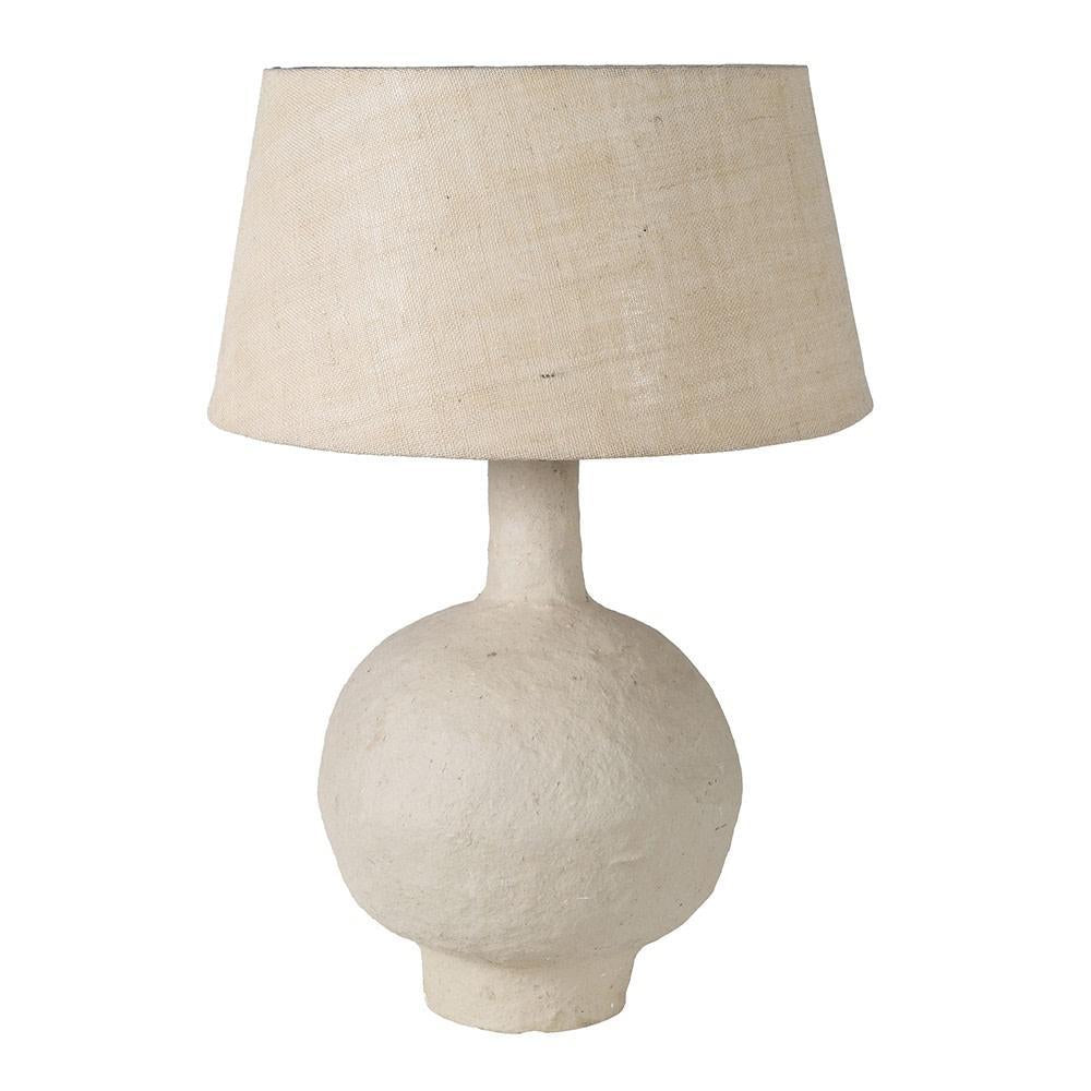 Paper Mache Table Lamp with Jute Shade