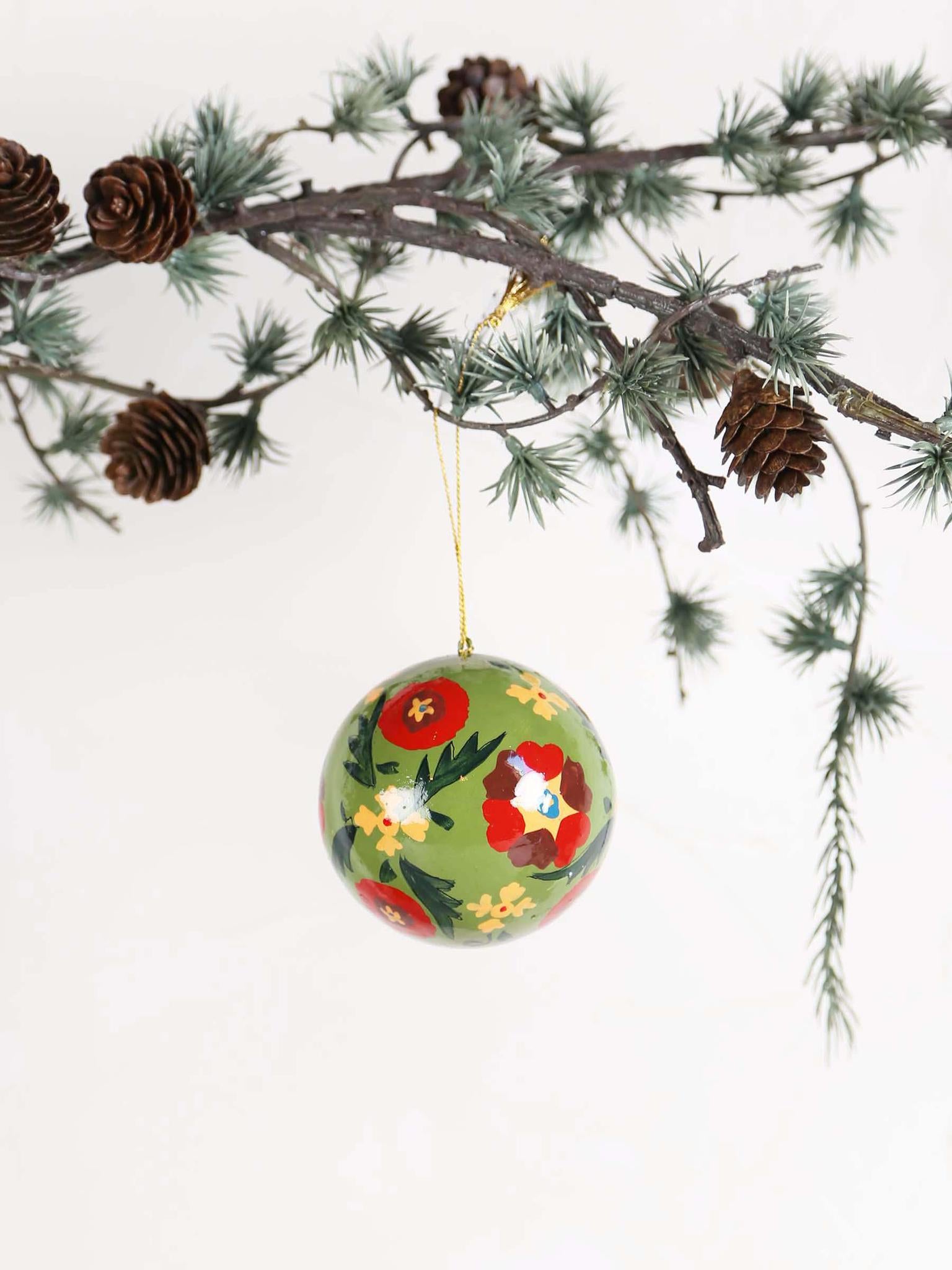 Handmade paper mache christmas Ornament