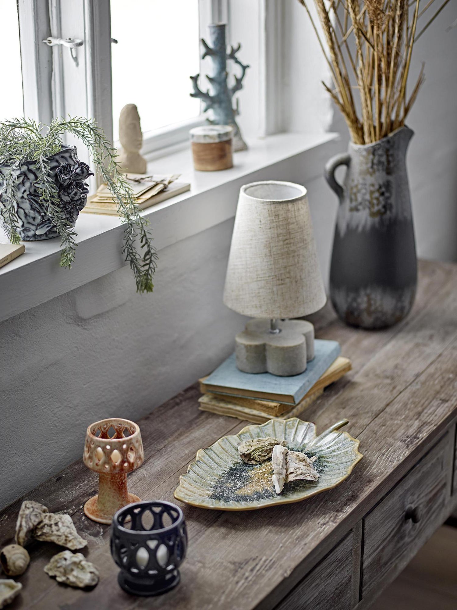 Dorreen Serving Plate Blue - Autumn Leaf - Stoneware