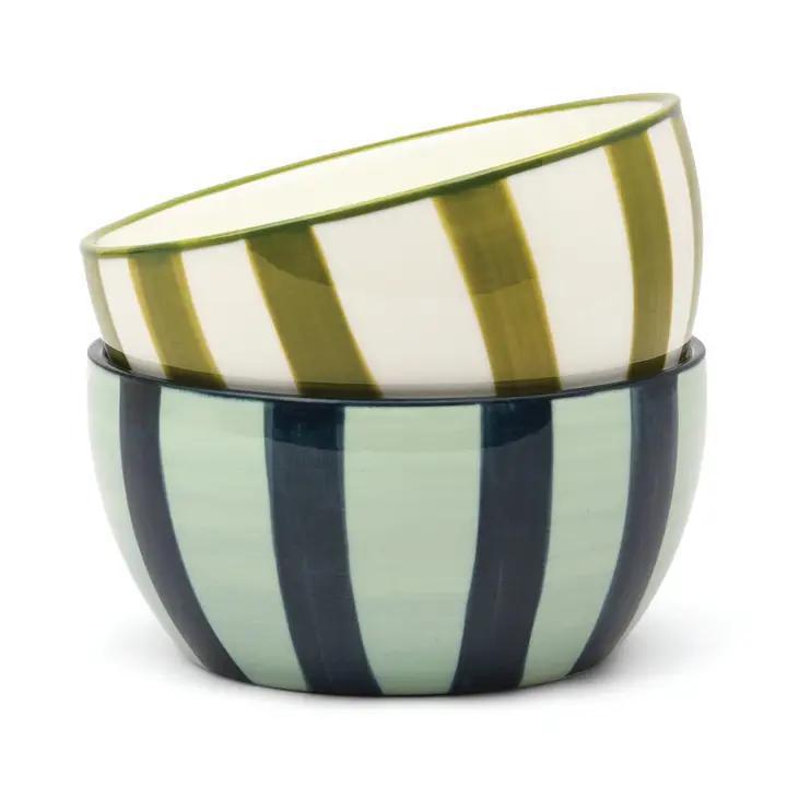 The Bella Dipping Bowls - Set of 2 - Olive & Blue