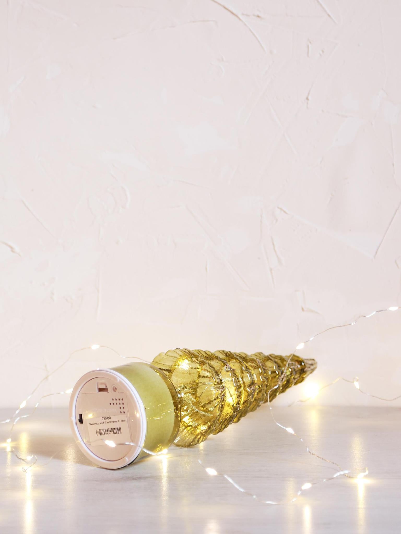 Glass Decorative Tree Ornament - Sage