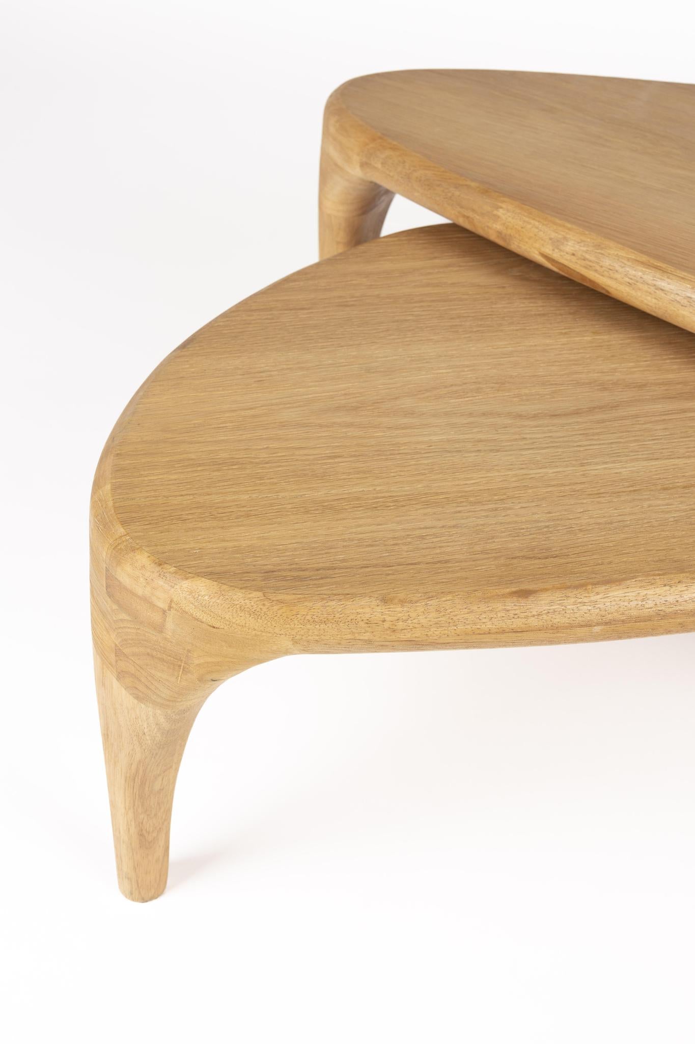 Isla Set of 2 Solid Wood Coffee Tables - 2 Colours Available