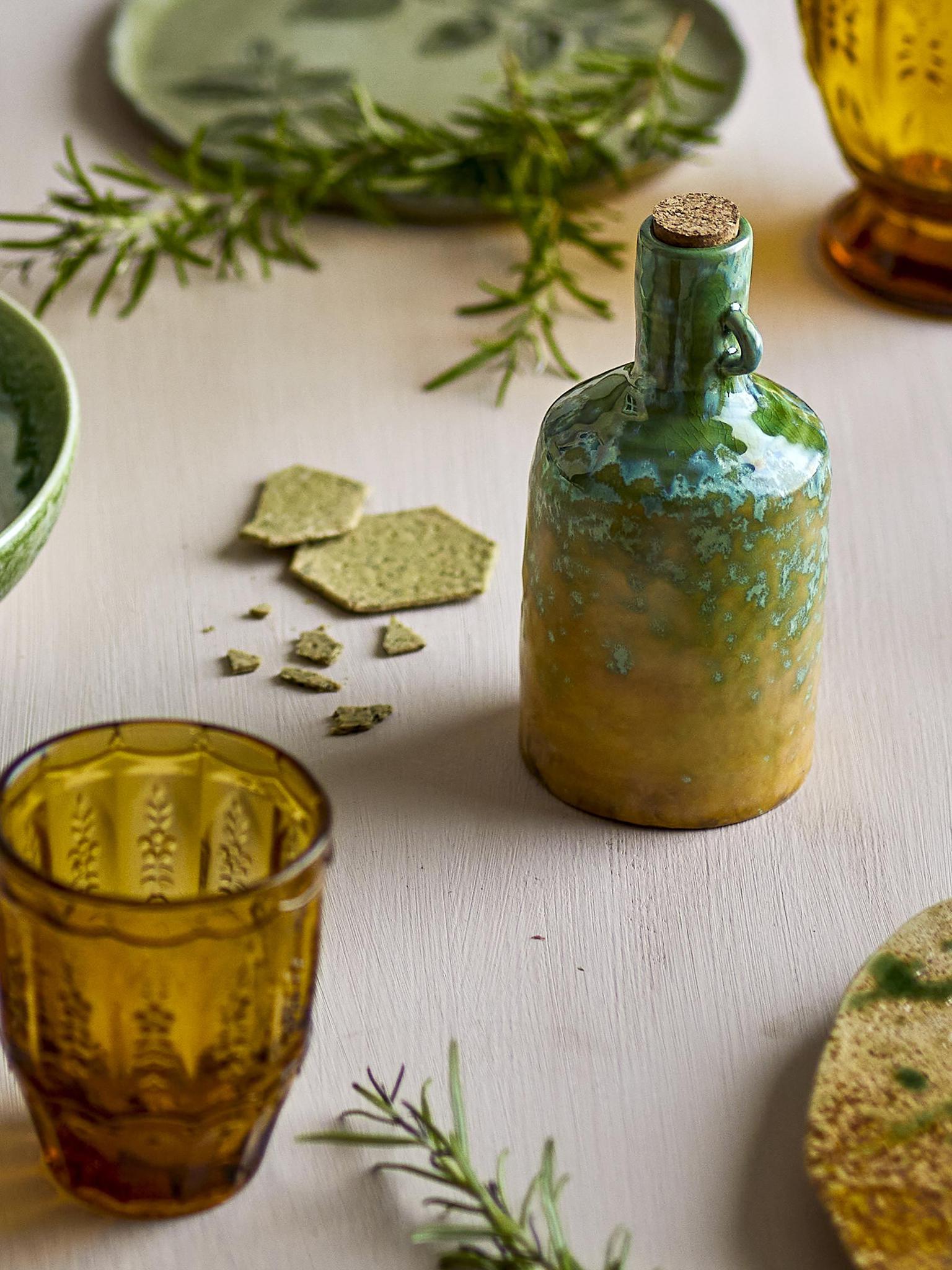 Yuma Oil Bottle - Green - Stoneware