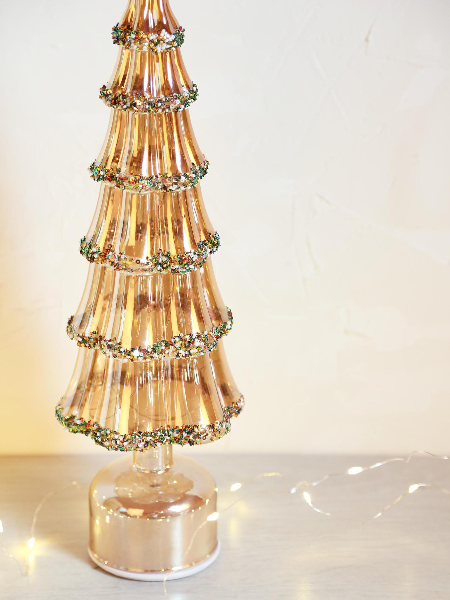 Amber decorative rotating tree