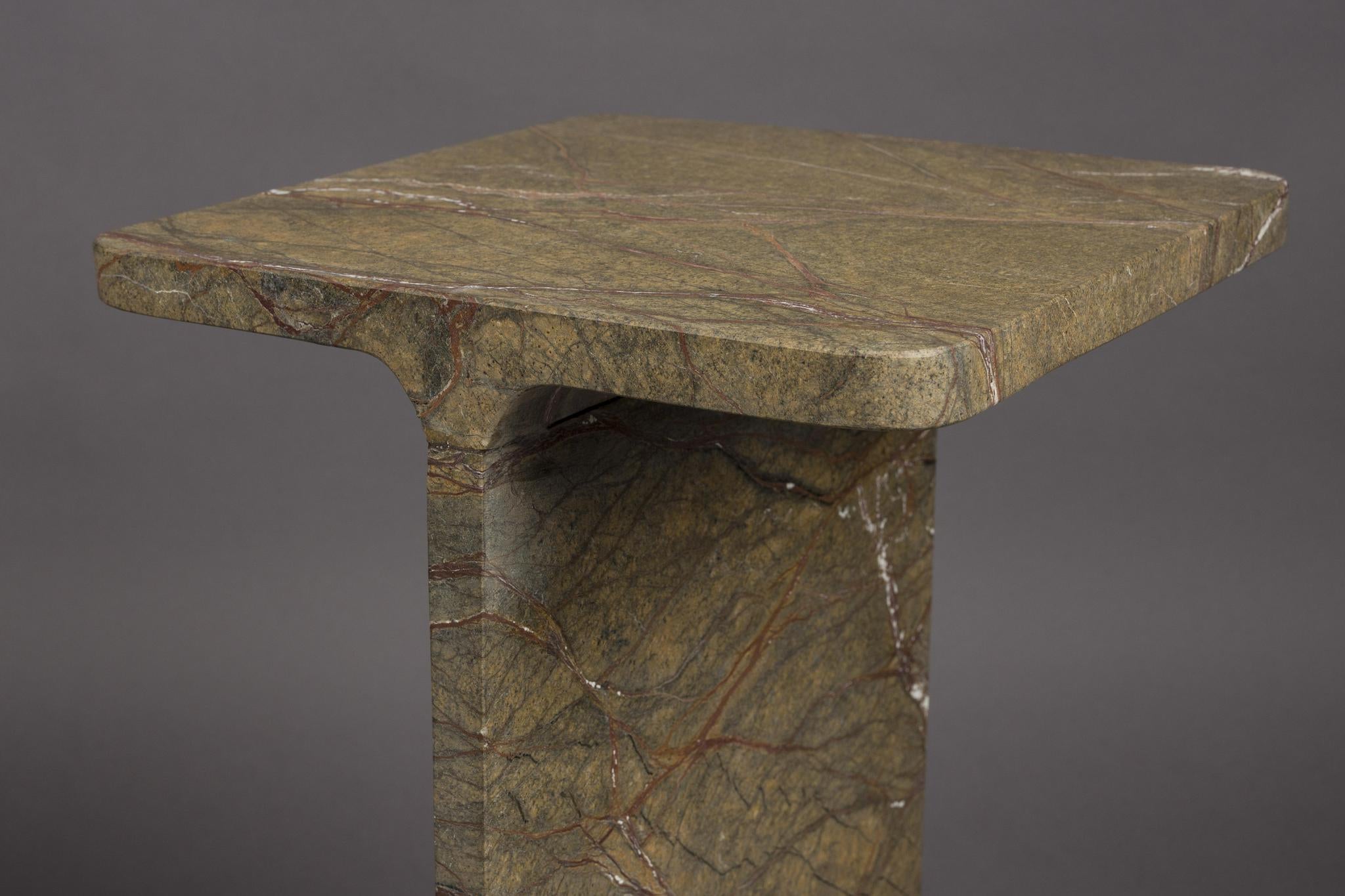 Satpura Brown Marble Side Table