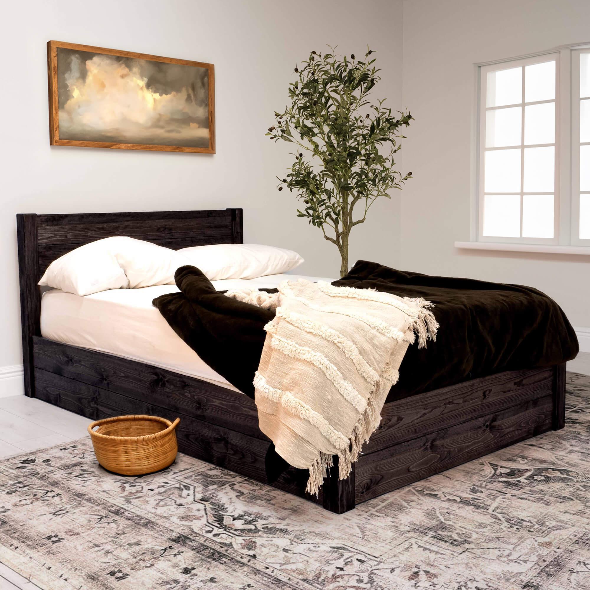 Model 05 - Handmade Wooden Ottoman Bed - Colour And Size Options available