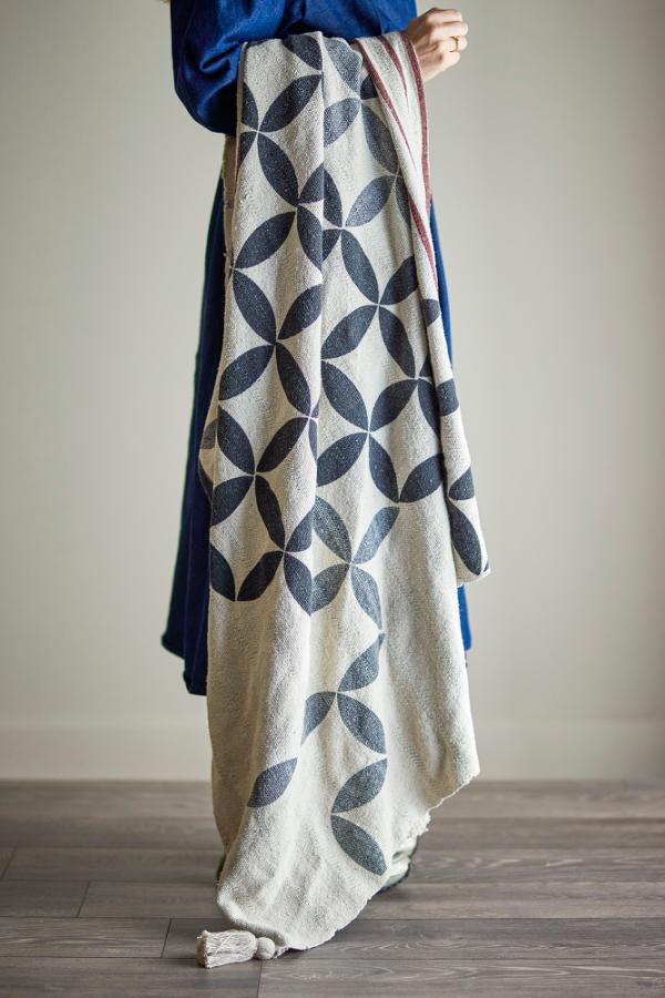 Forma Throw - Block Printed - Recycled Cotton - Neutral Tones