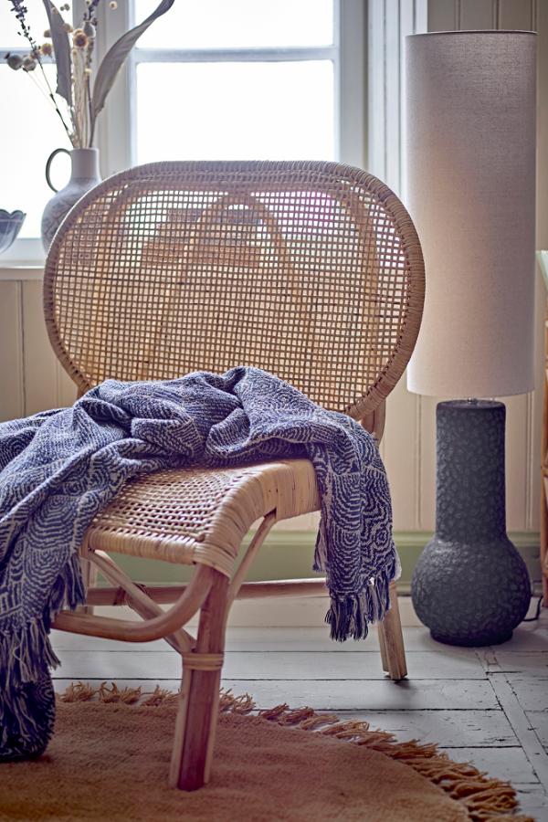 Bresso Throw - Organic Pattern - Recycled Cotton - Blue Tones