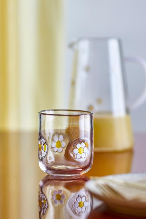 Buzz Daisy Patterned Drinking Glass - 2 Designs Available