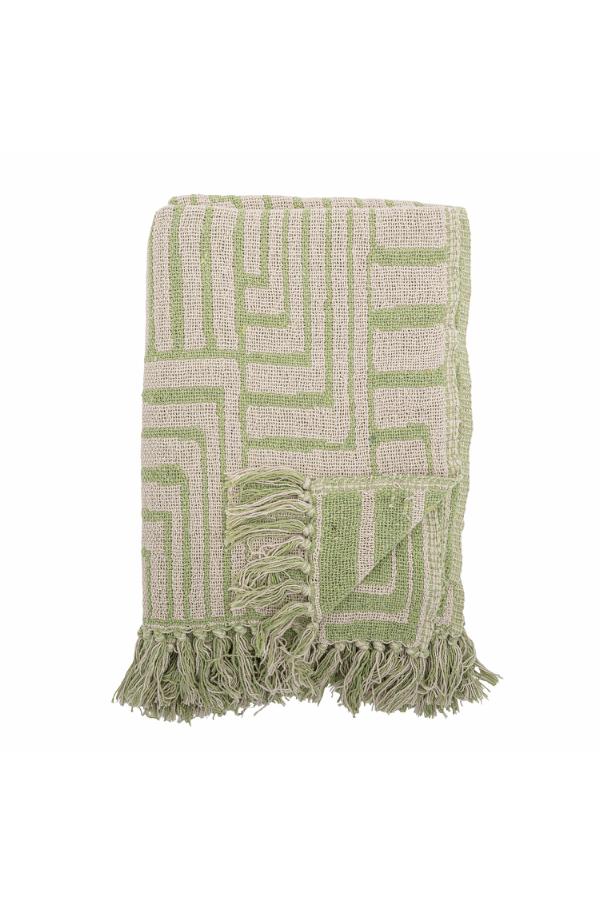 Velva Throw - Tiled Print - Recycled Cotton - Pistachio Green