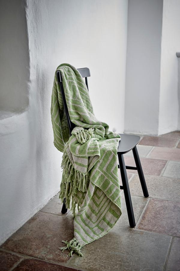 Velva Throw - Tiled Print - Recycled Cotton - Pistachio Green