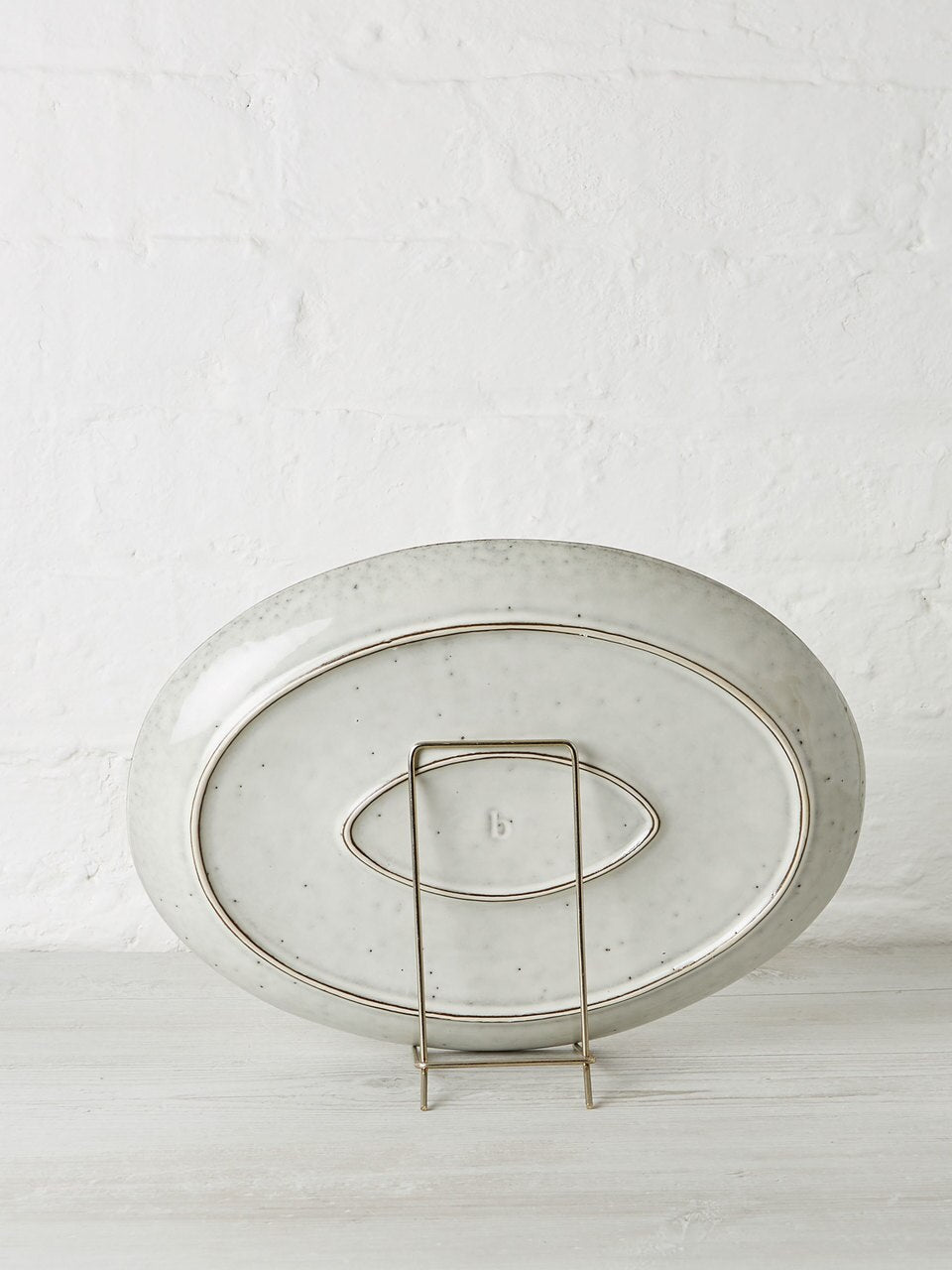 Nordic Sand Large Stoneware Oval Plate