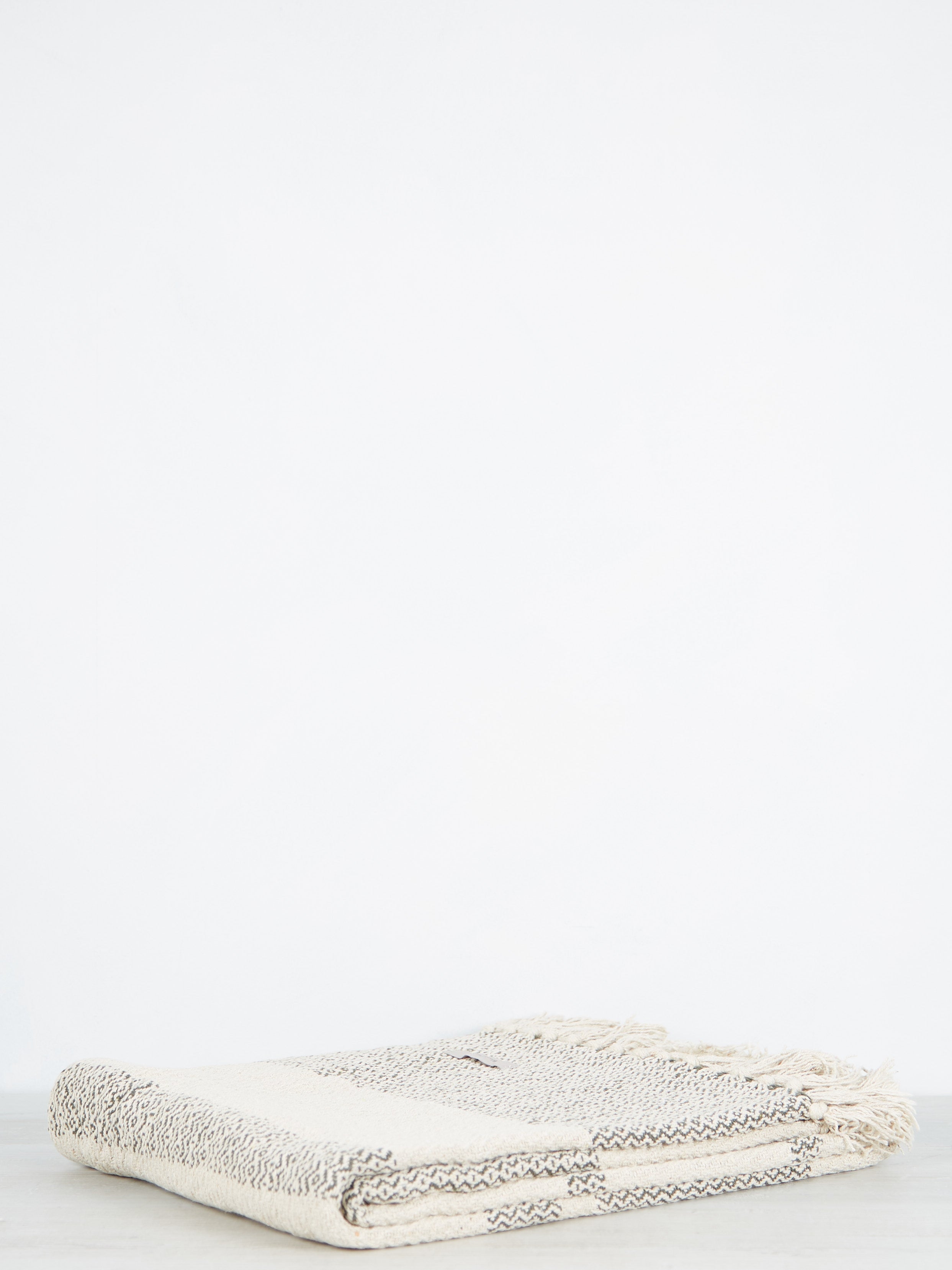 Fidan Green Printed Recycled Cotton Throw