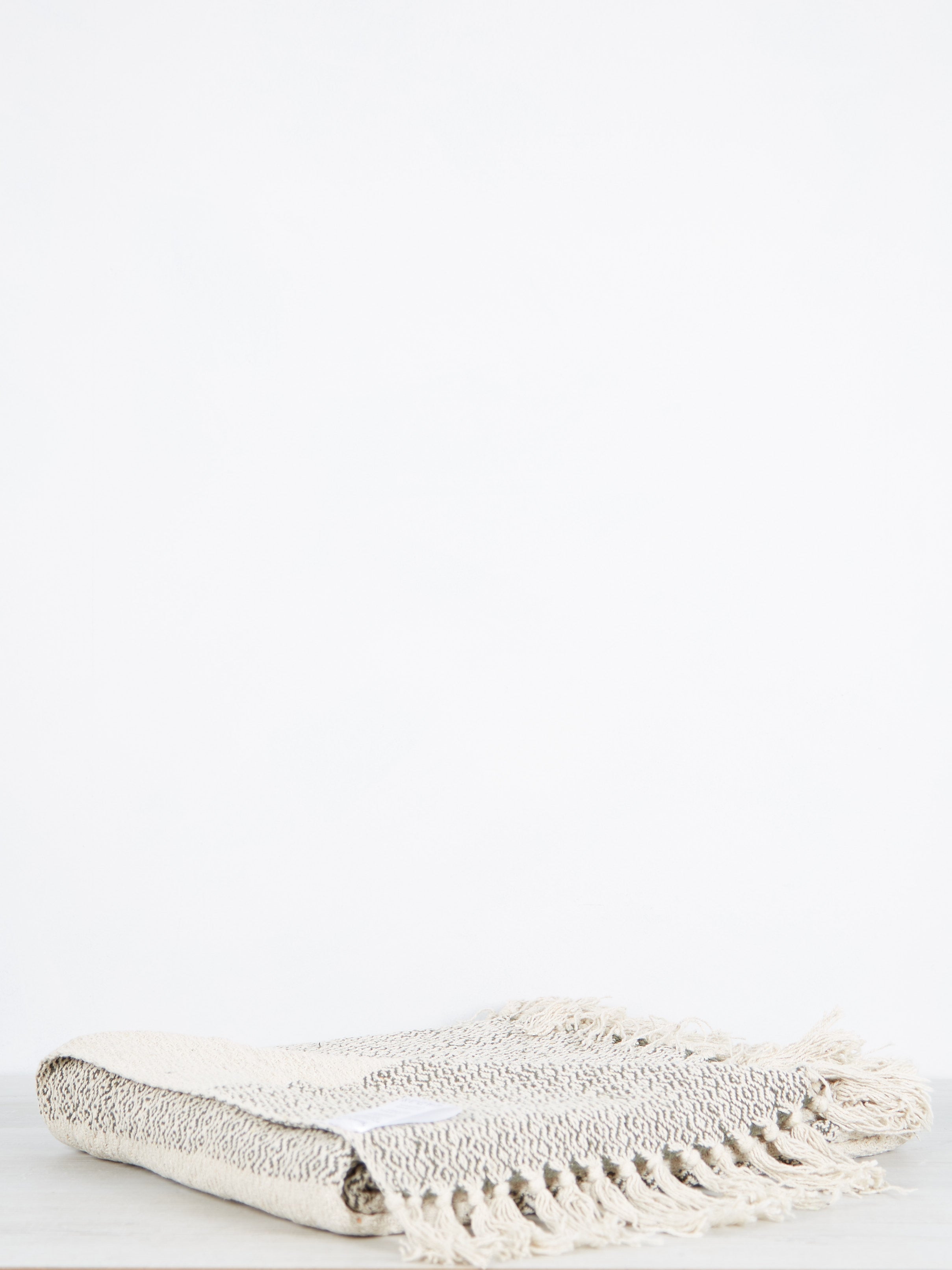 Fidan Green Printed Recycled Cotton Throw