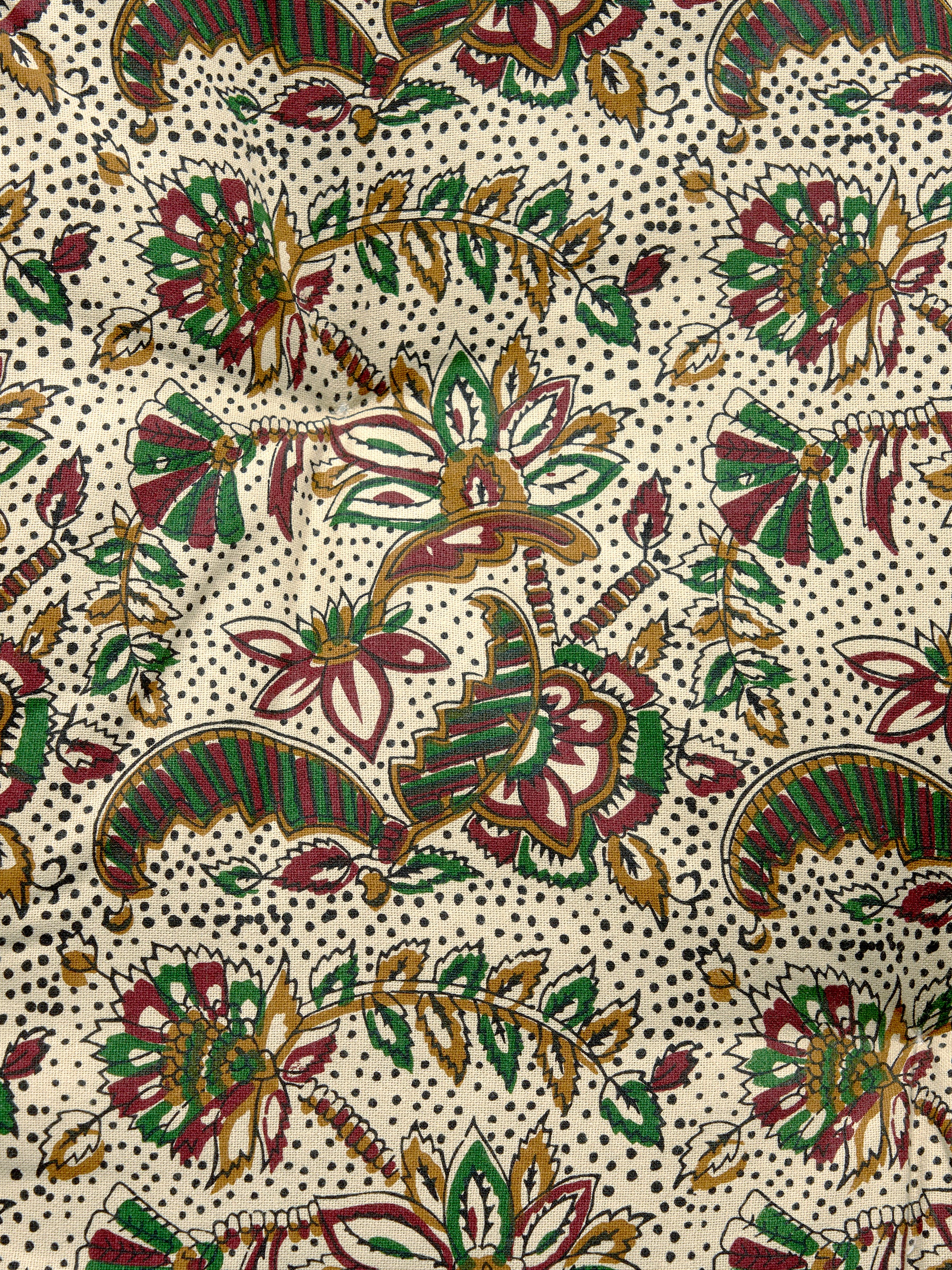 Printed Cotton Mattress - Off White, Green, Chestnut, Mustard