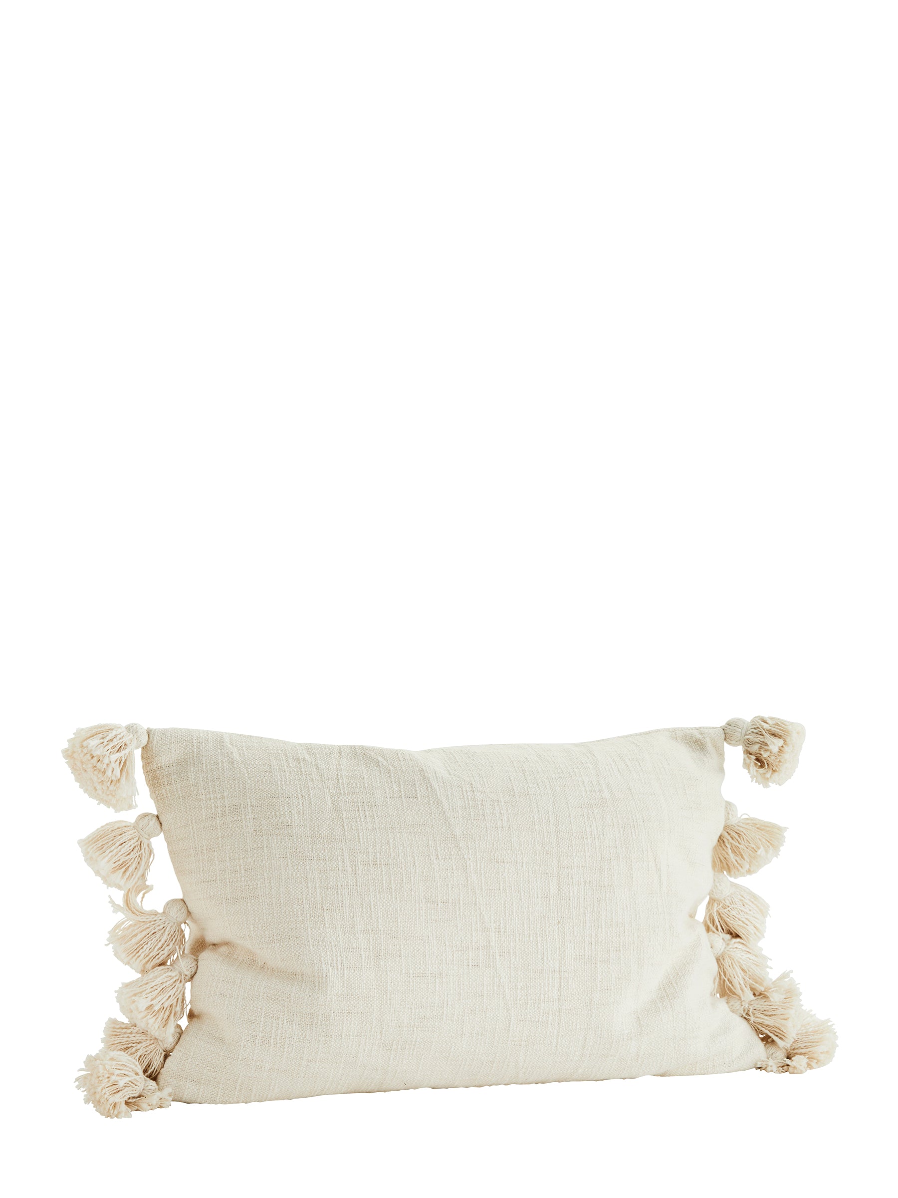 Woven Cushion With Tassels - Ecru White - 2 Sizes Available