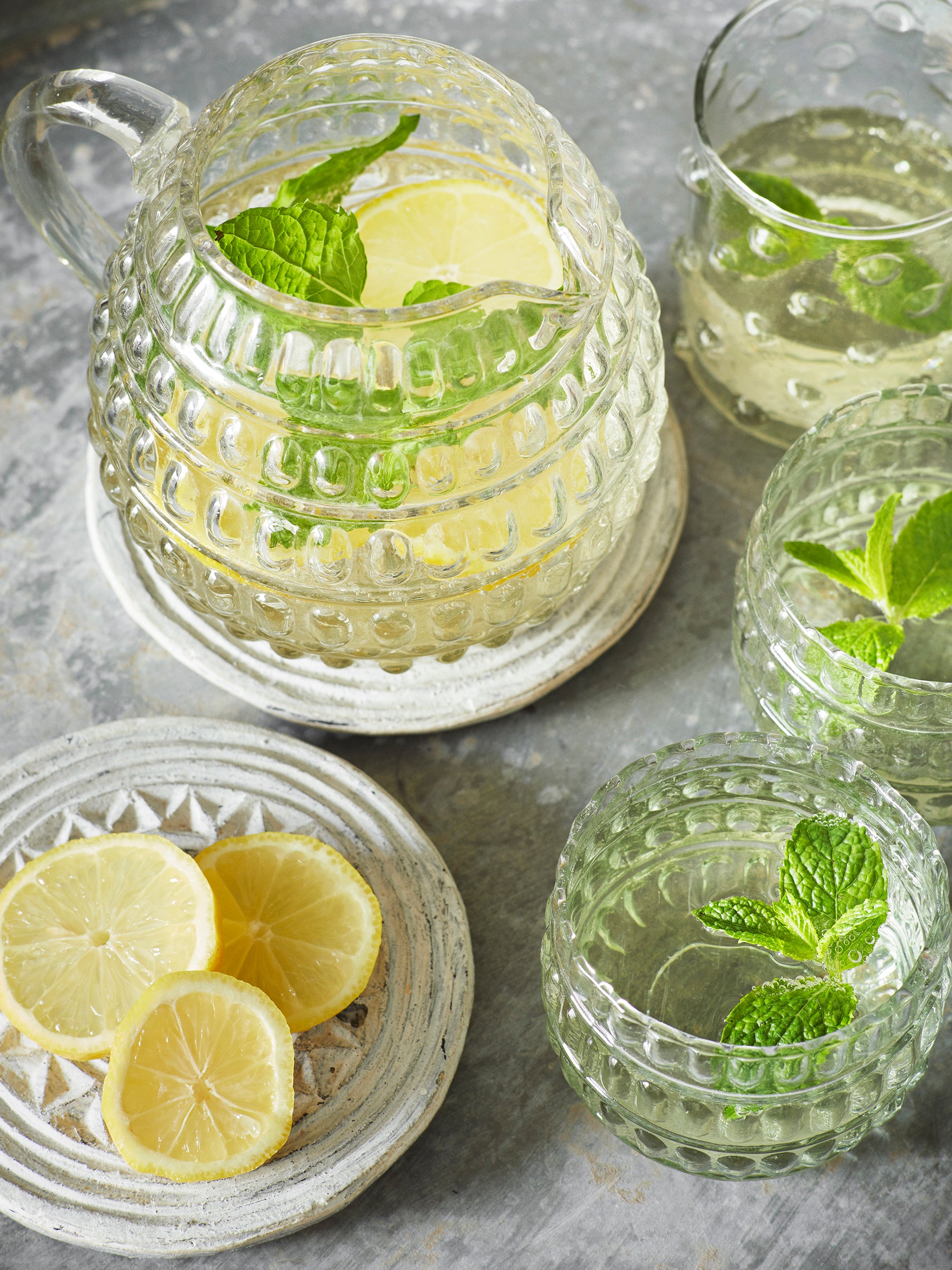 Glass Serving Jug- Dotted Texture