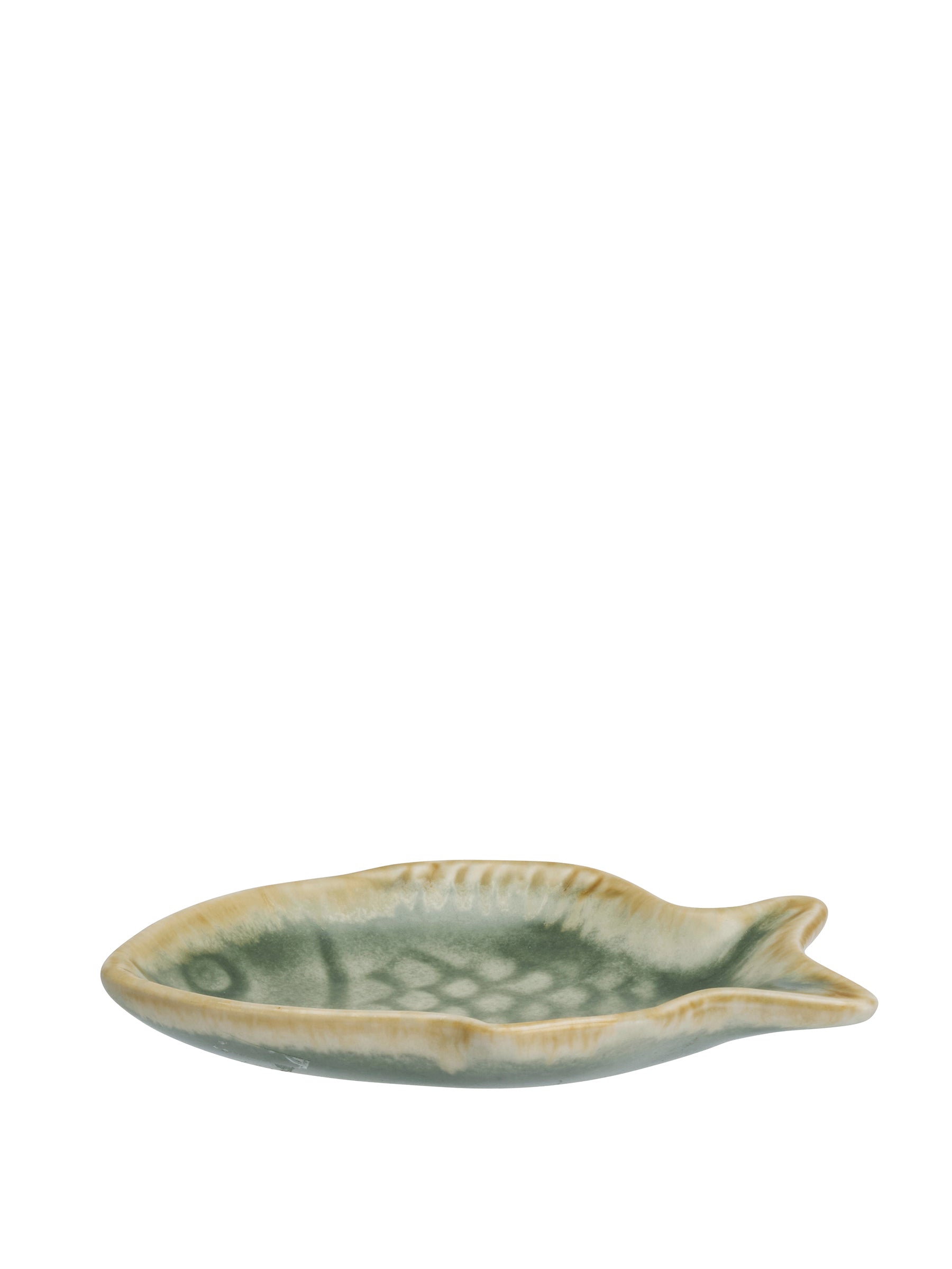 Stoneware Fish Tray - Glazed Green
