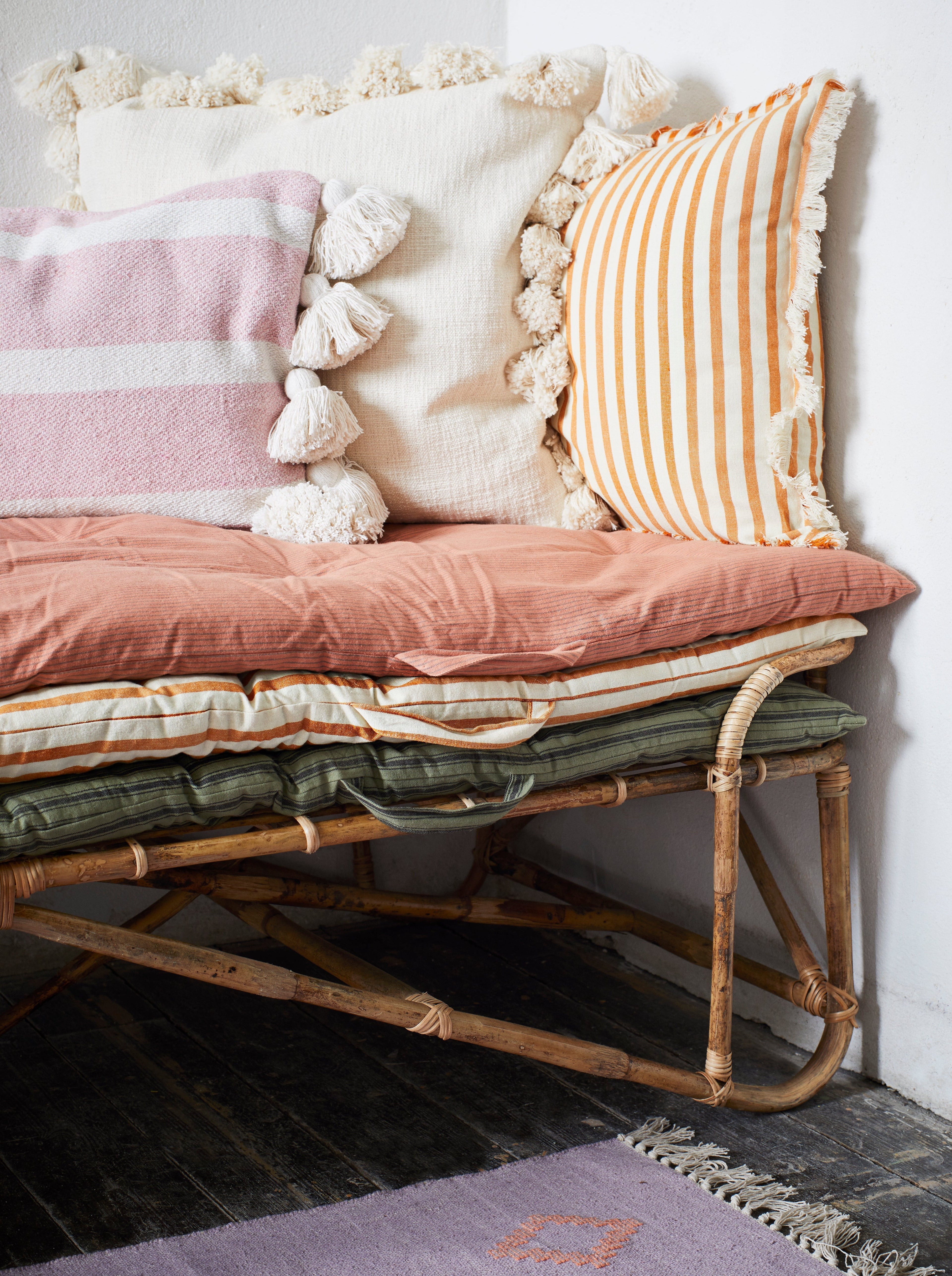 Woven Cushion With Tassels - Ecru White - 2 Sizes Available