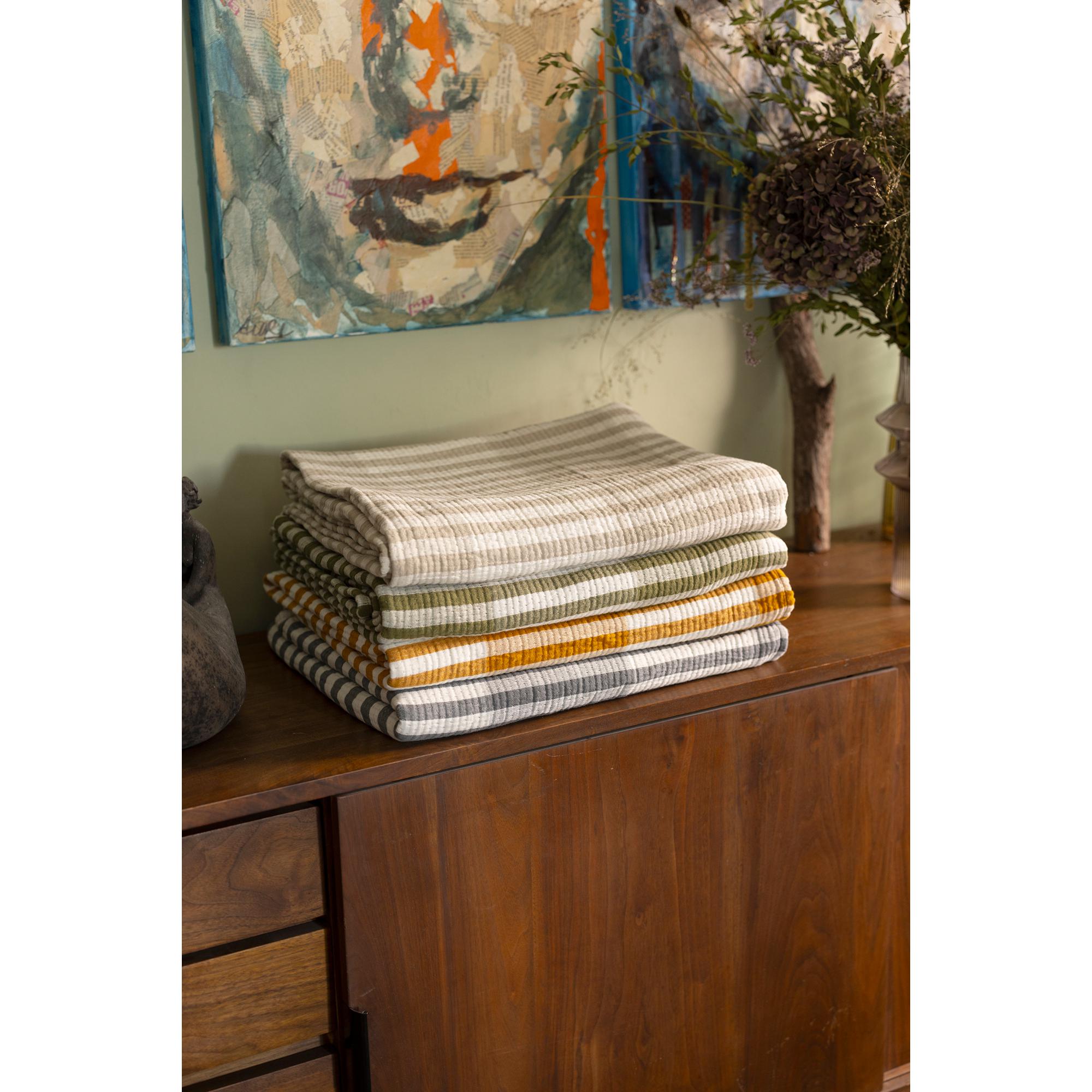 Calista Cotton Throw - Olive - 137 x 180cm