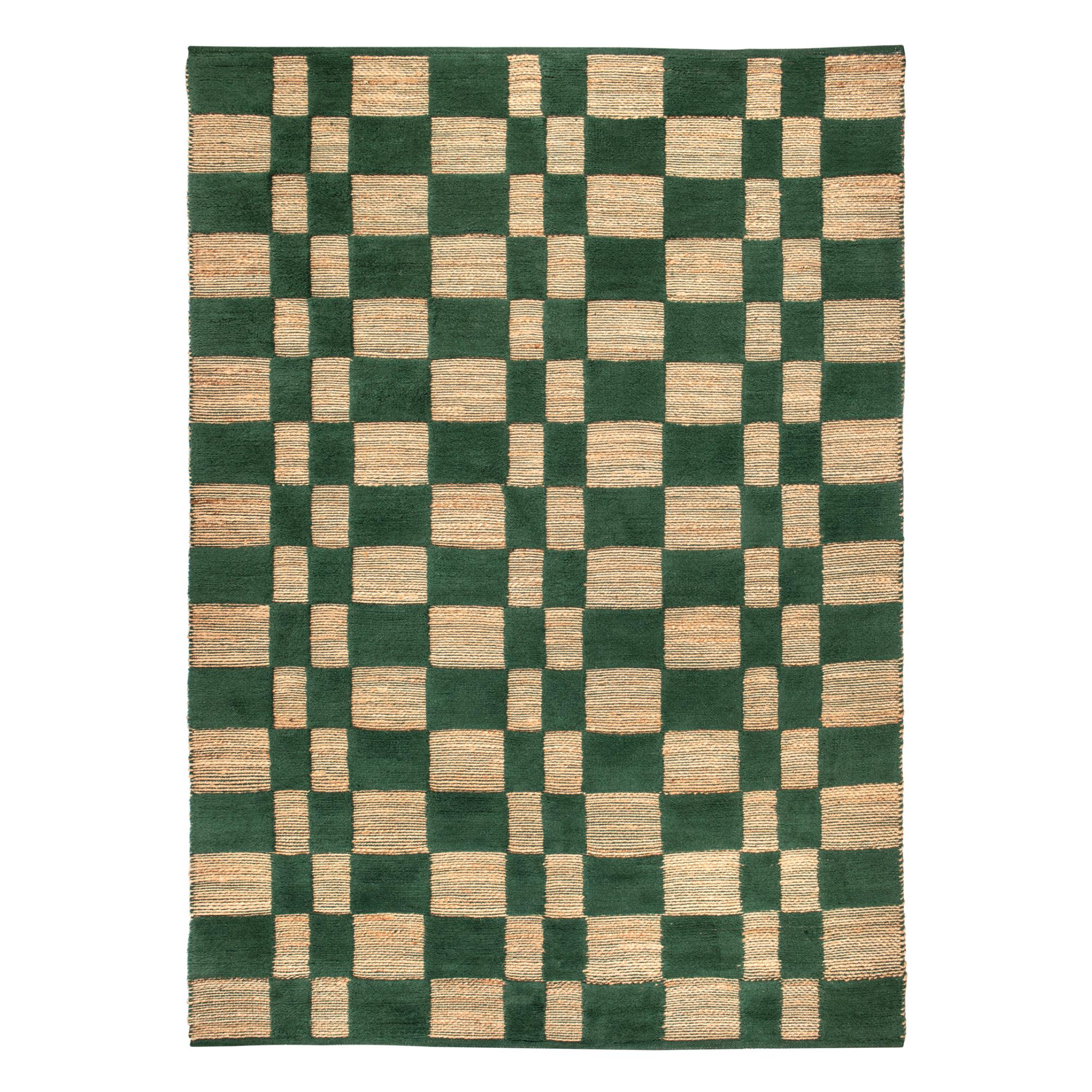 Milena Checkered Outdoor Rug - Rich Green - 160x230x1cm