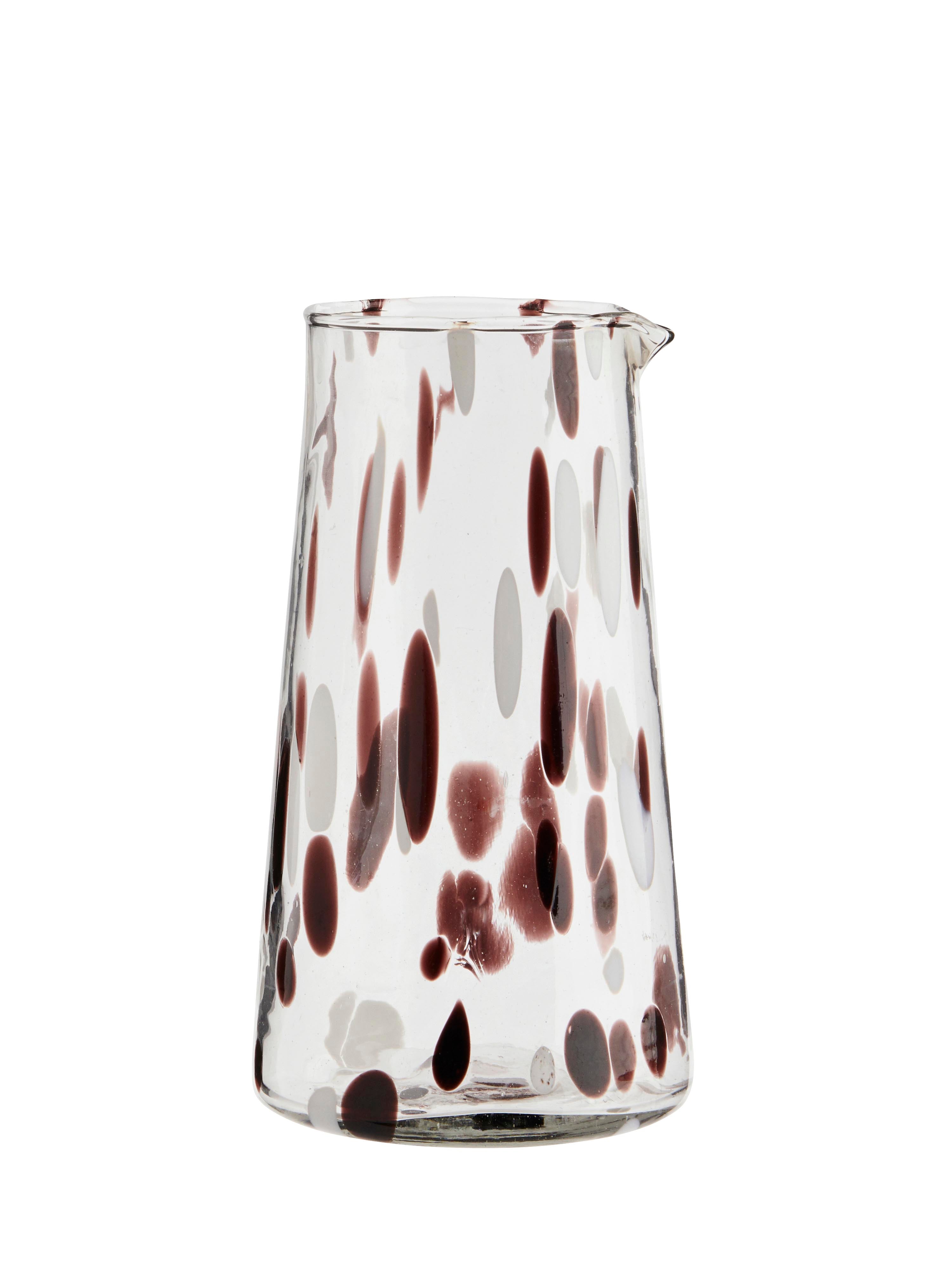 Mouthblown Brown & White Glass Jug