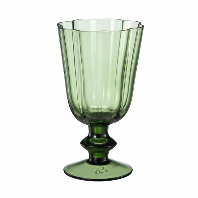 Floretta Fluted Wine Glass - Green - 9X9X15.5 cm