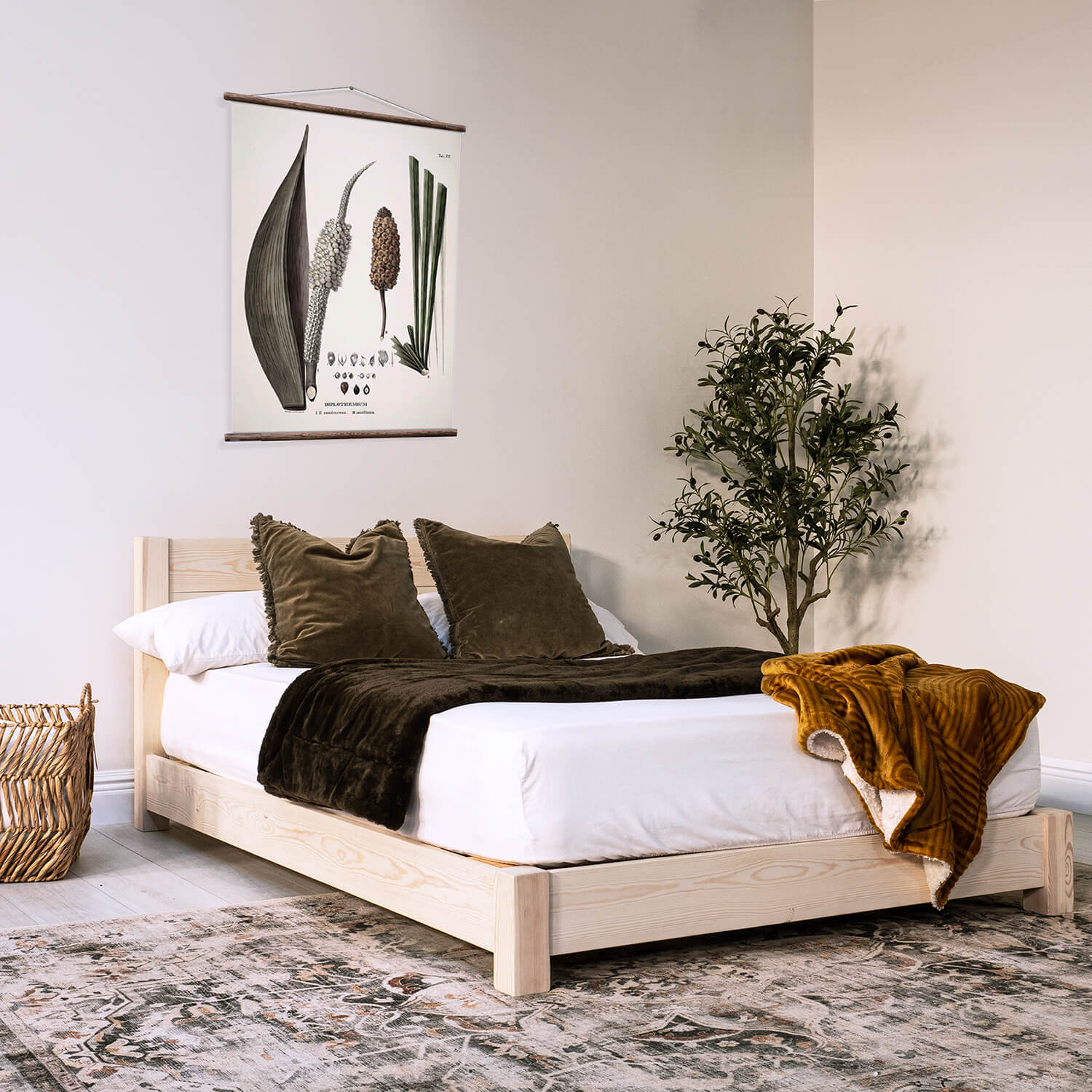 Model 04 – Handmade Low Wooden Bed - Colour & Size Options Available