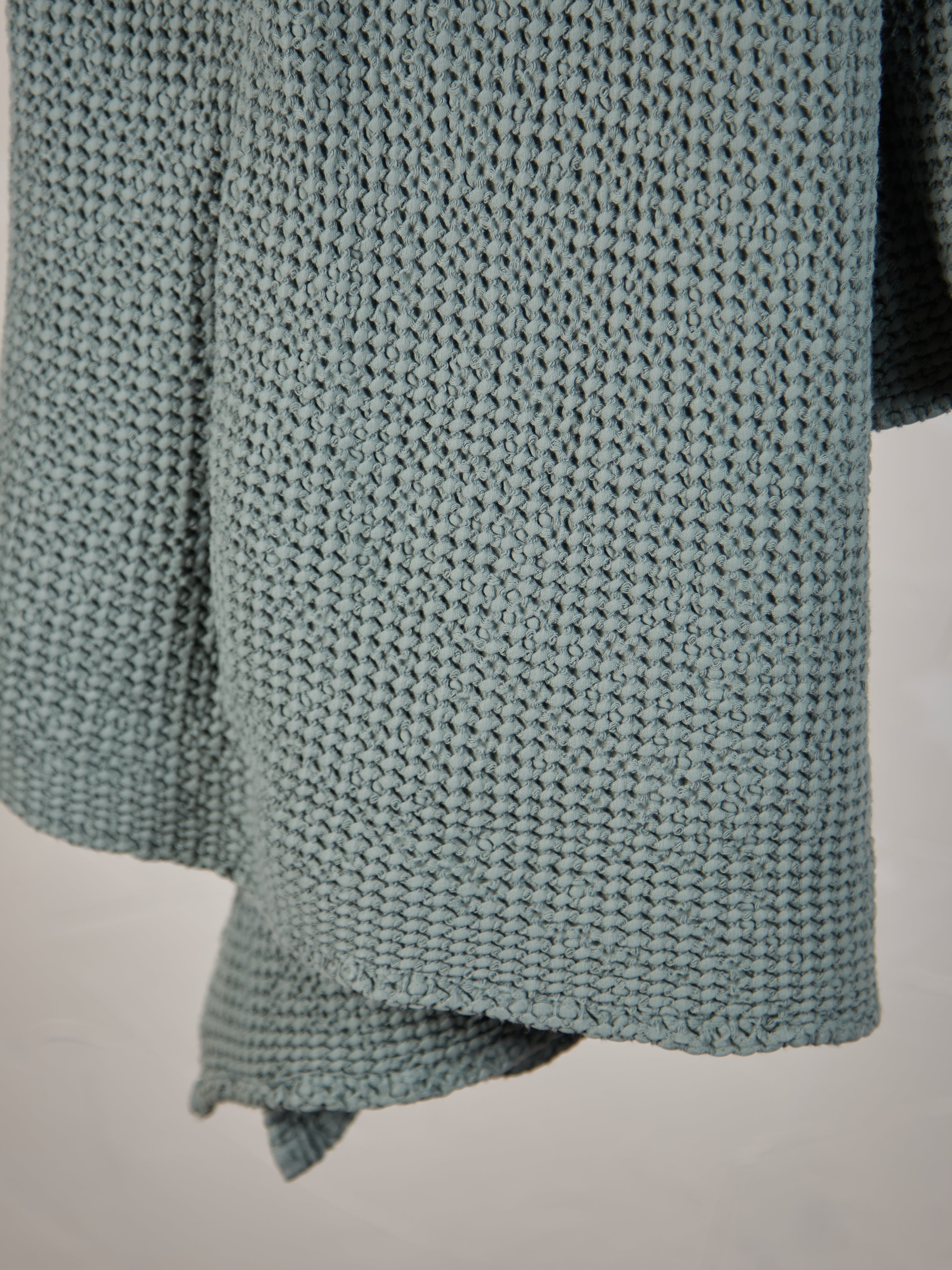 Maia Recycled Honeycomb Bedspread Throw - Vert Di Gris - 4 Sizes Available