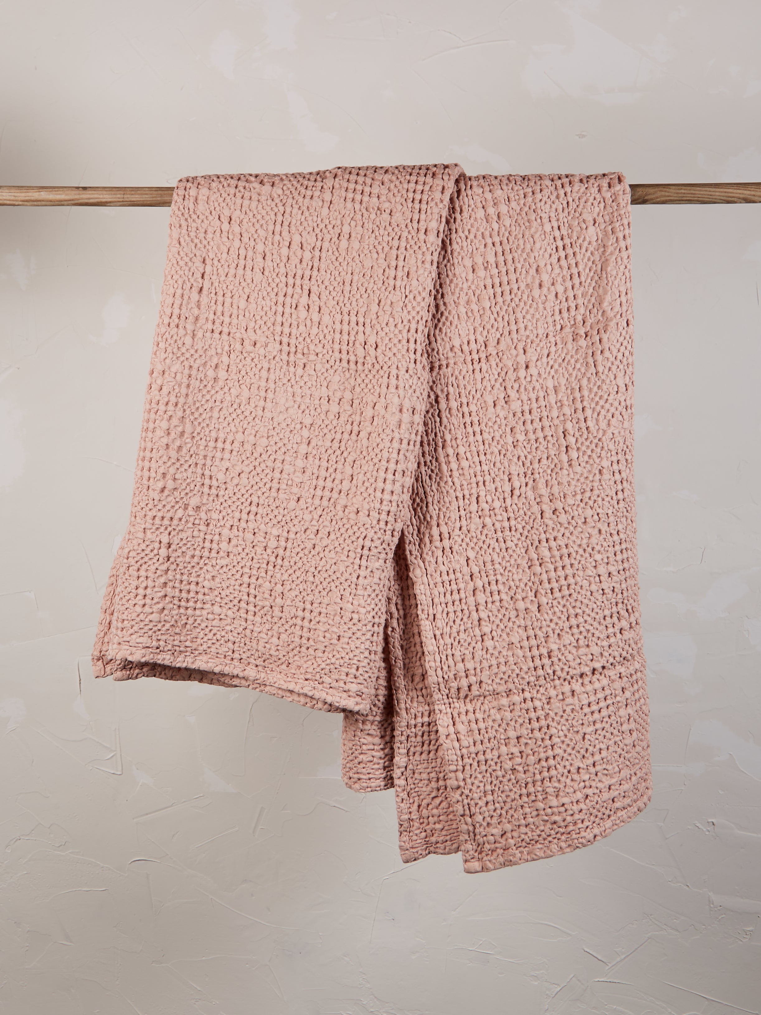 Stonewashed Cotton Tana Bedspread Throw - Aubepine Pink - 3 Sizes
