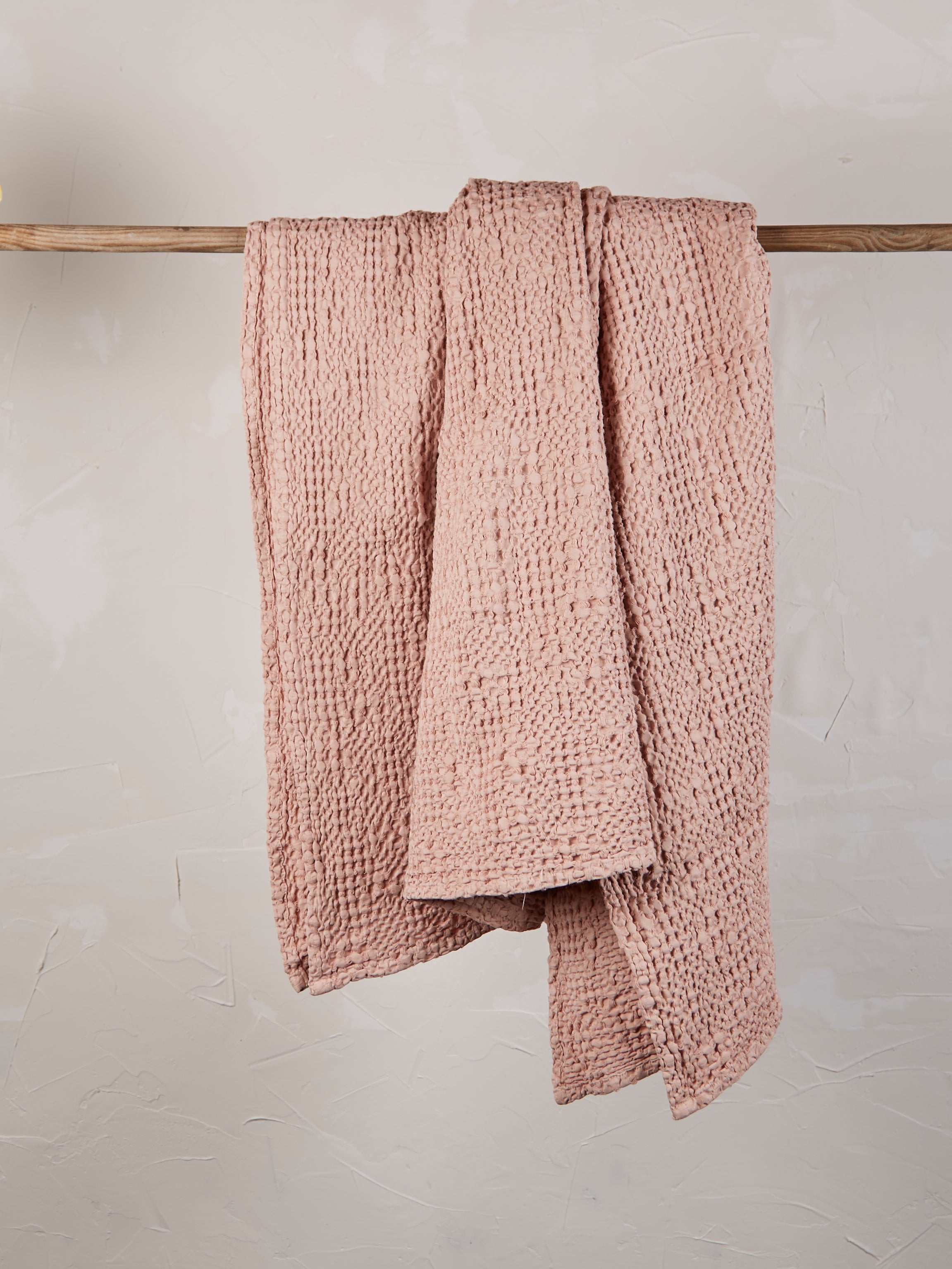 Stonewashed Cotton Tana Bedspread Throw - Aubepine Pink - 3 Sizes