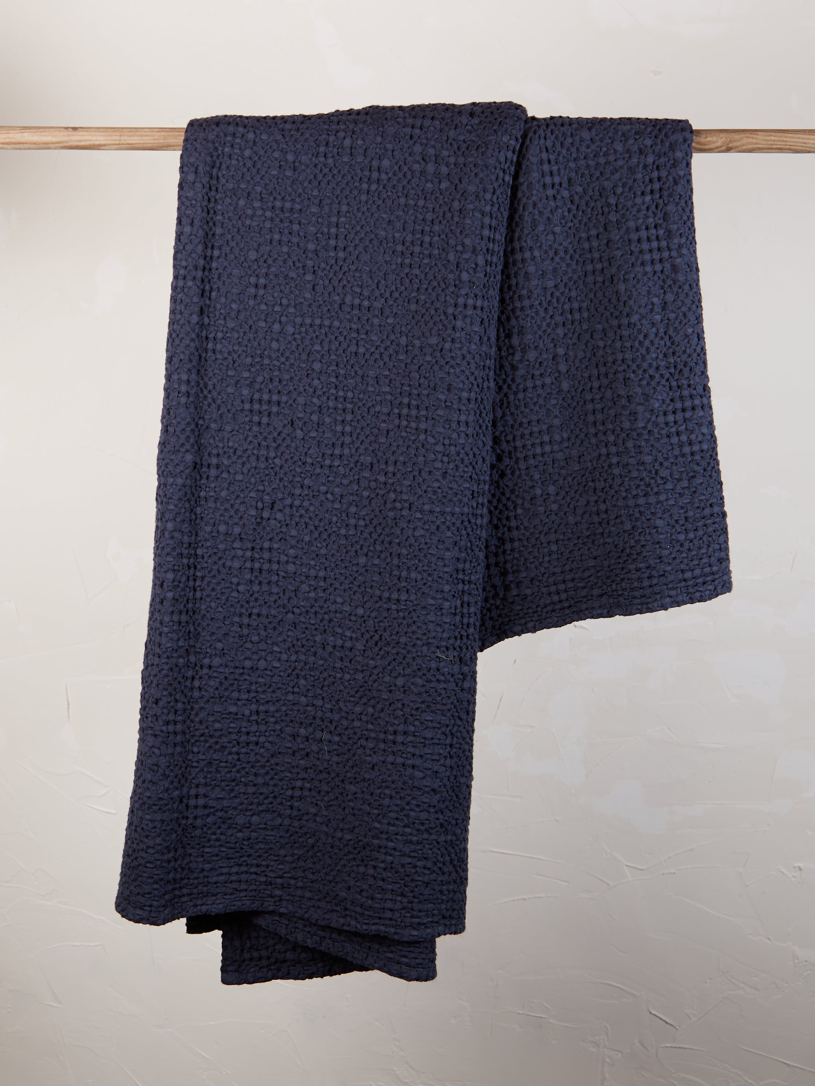 Stonewashed Cotton Tana Bedspread Throw - Cobalt - 3 Sizes Available