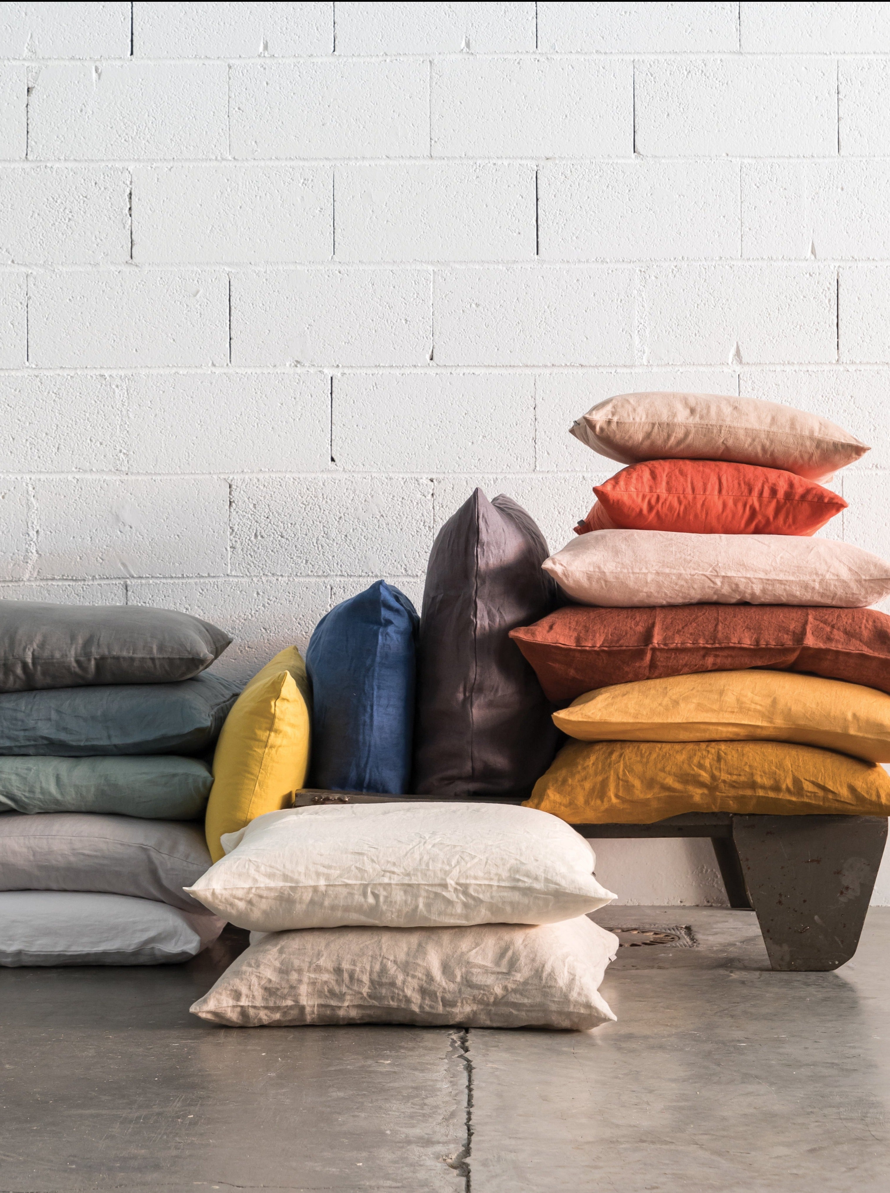 Zeff Stonewashed Linen Square Pillowcase Pair - Prusse