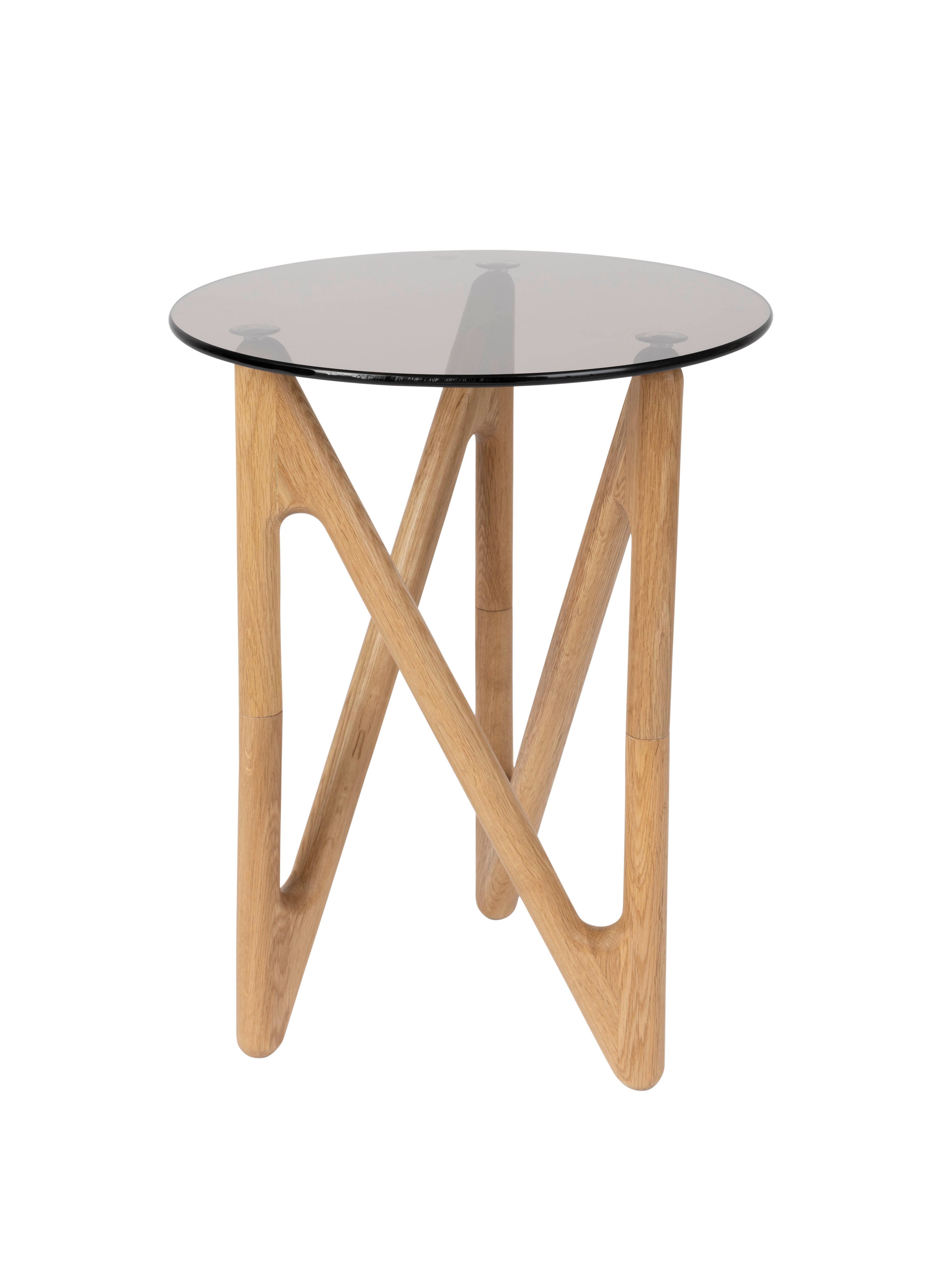 Naia Oak & Glass Side Table